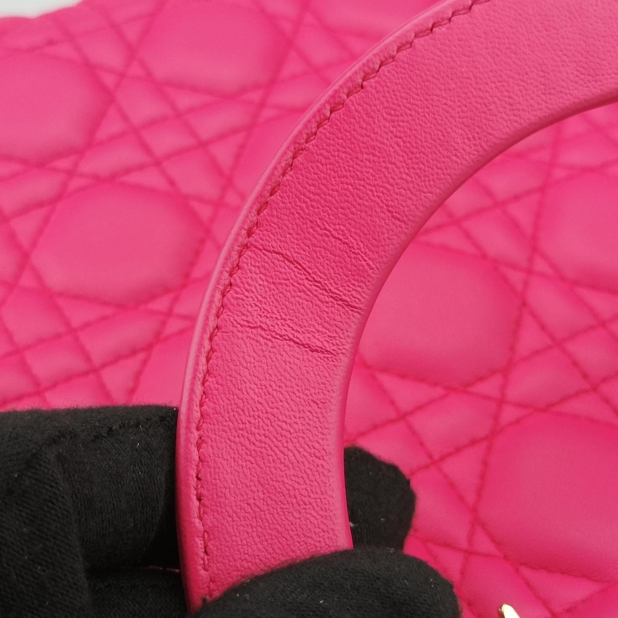 Pre-owned Christian Dior Lady Dior Rose lambskin  shoulderbag | stylenewstar