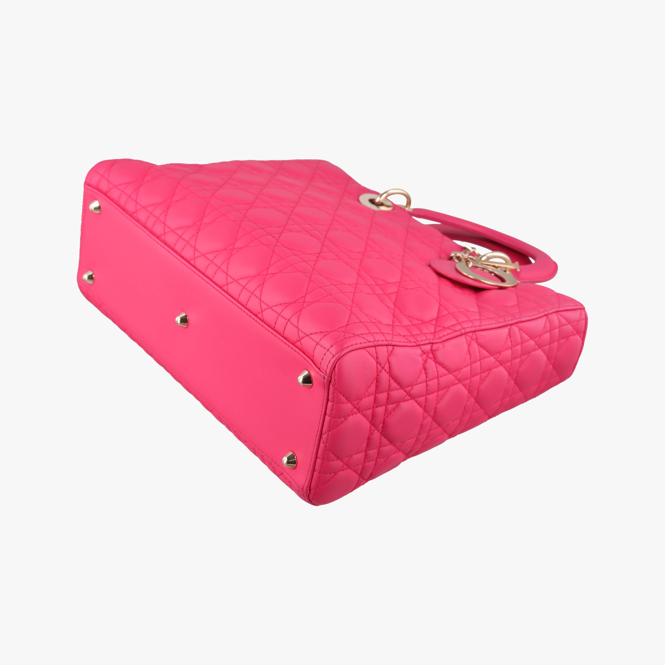 Pre-owned Christian Dior Lady Dior Rose lambskin  shoulderbag | stylenewstar