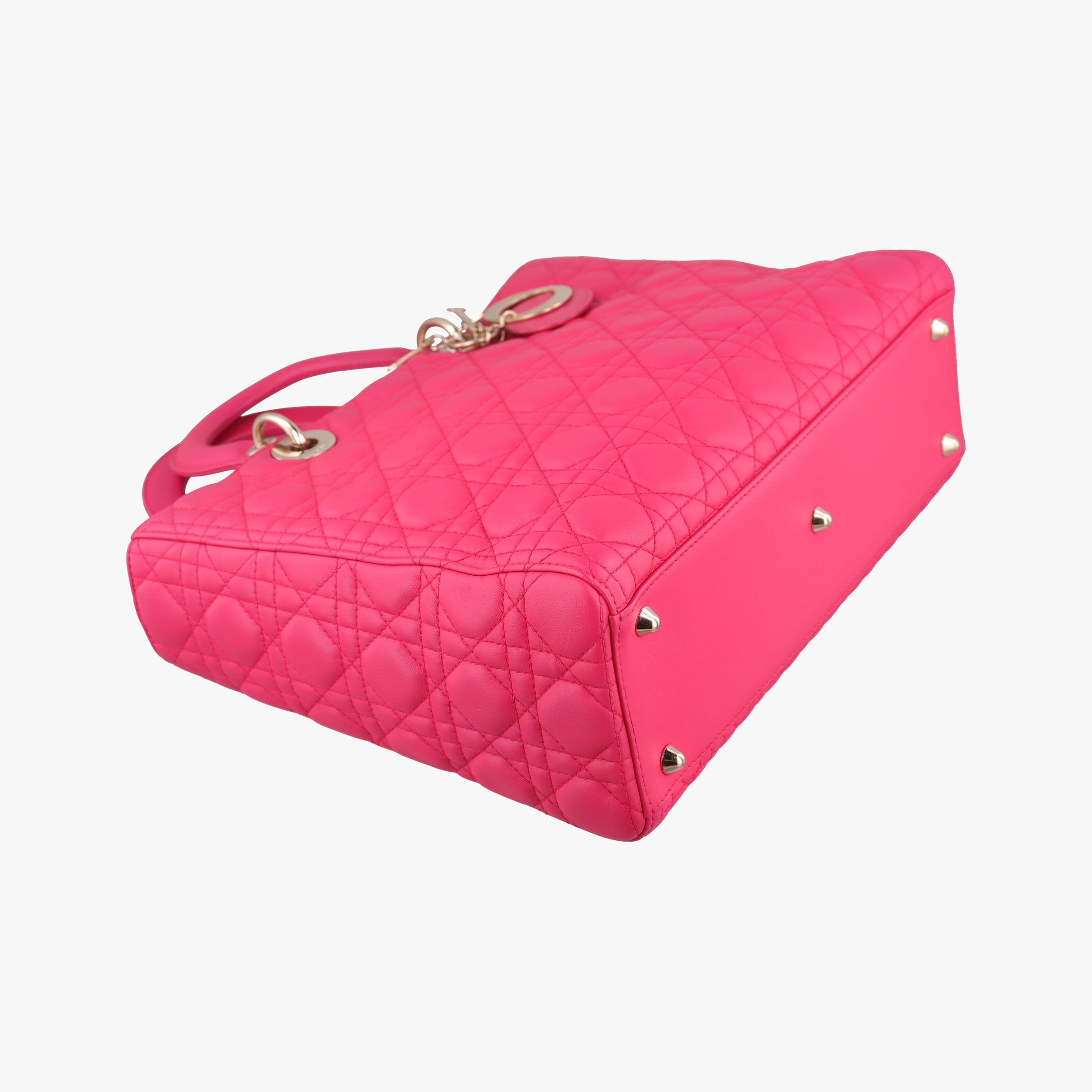 Pre-owned Christian Dior Lady Dior Rose lambskin  shoulderbag | stylenewstar