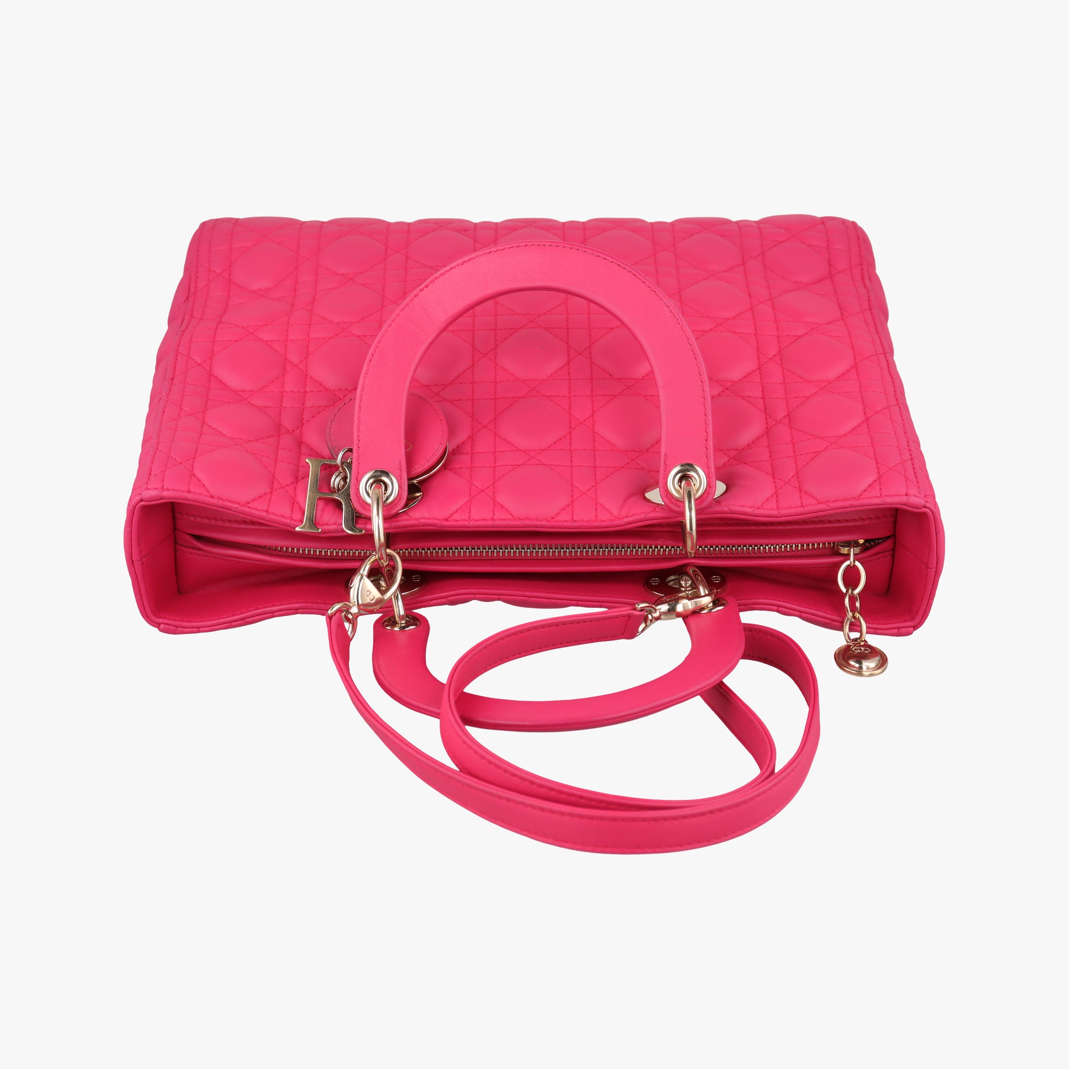 Pre-owned Christian Dior Lady Dior Rose lambskin  shoulderbag | stylenewstar