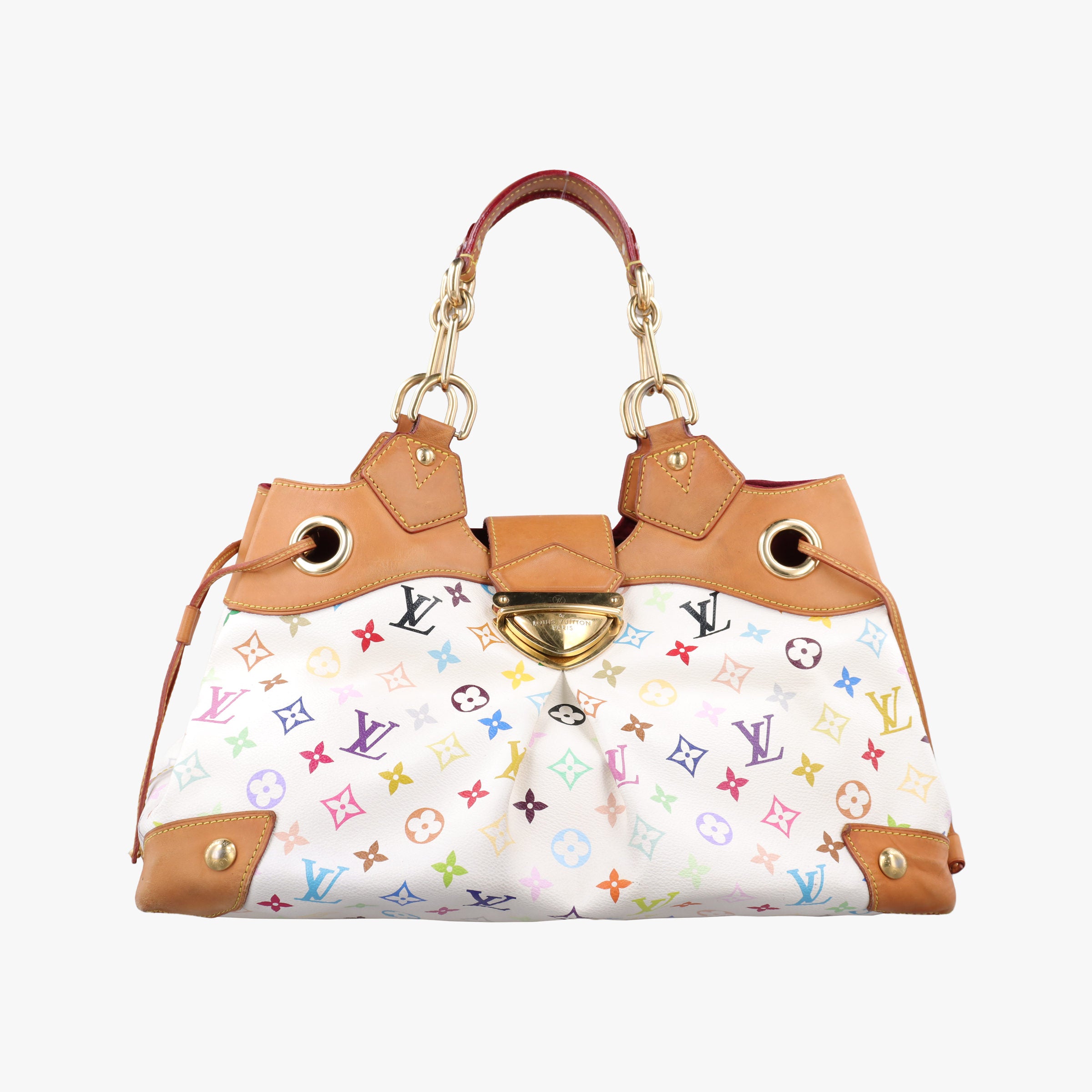 Pre-owned Louis Vuitton URSULA white Monogram Multicolor M40123 handbag | stylenewstar