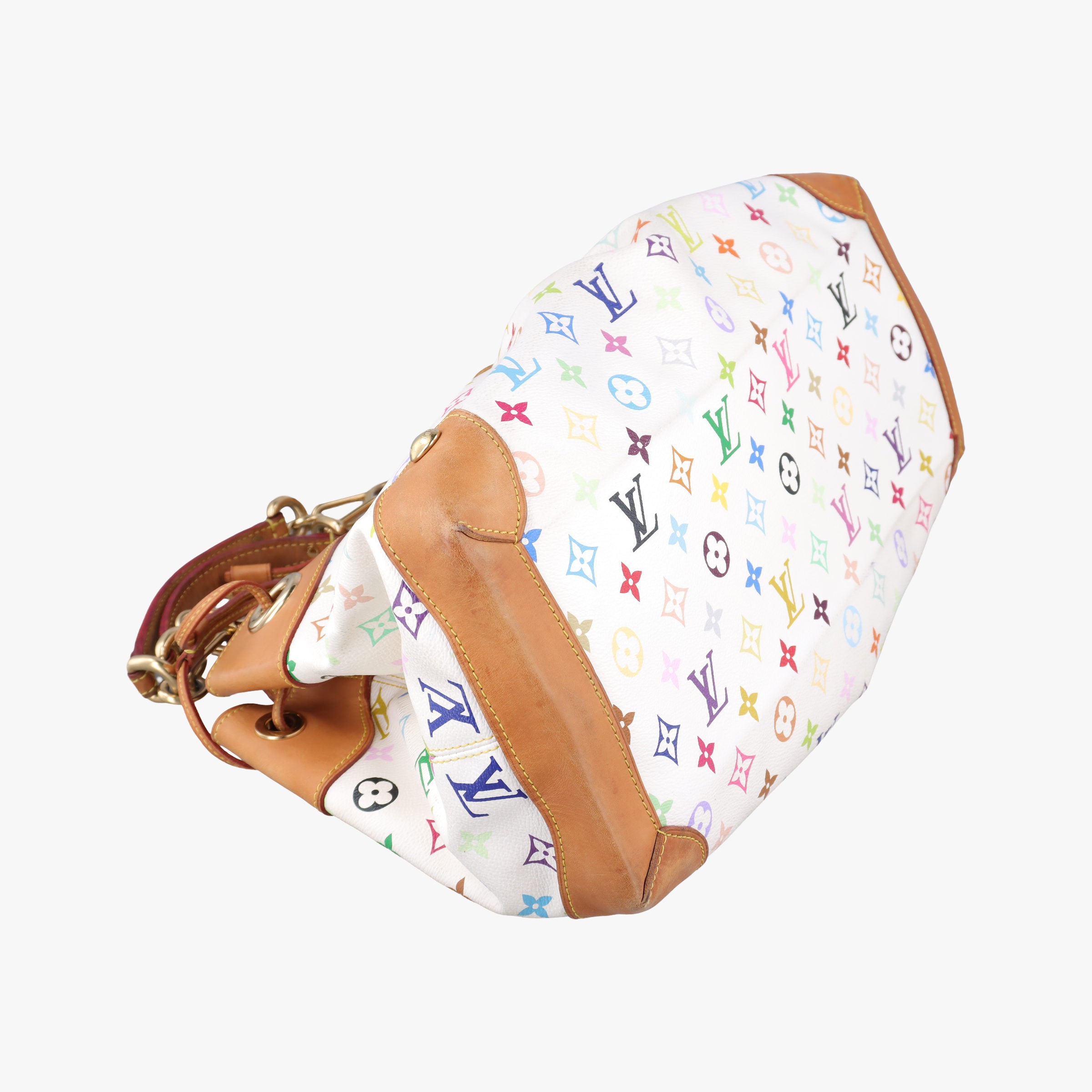Pre-owned Louis Vuitton URSULA white Monogram Multicolor M40123 handbag | stylenewstar