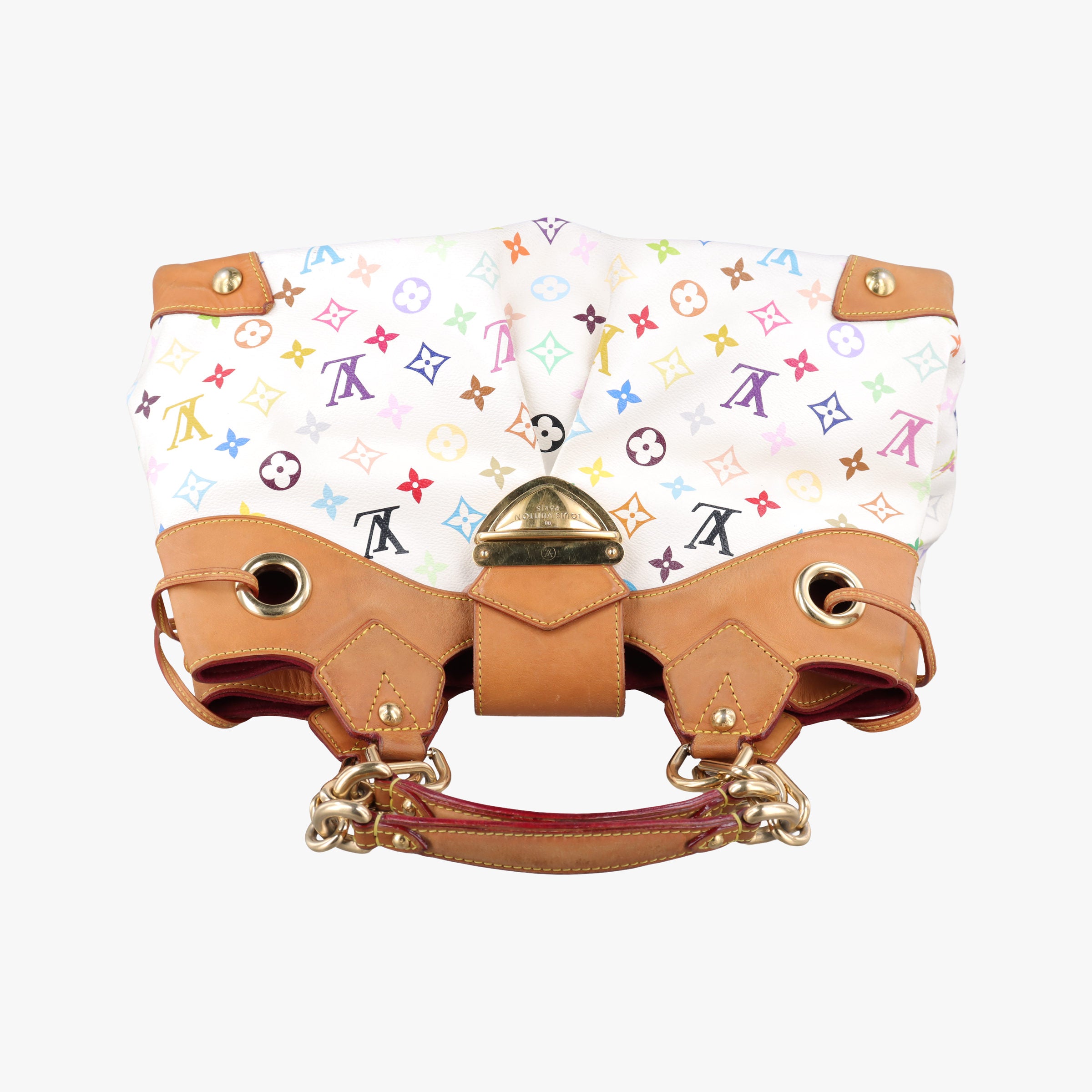 Pre-owned Louis Vuitton URSULA white Monogram Multicolor M40123 handbag | stylenewstar