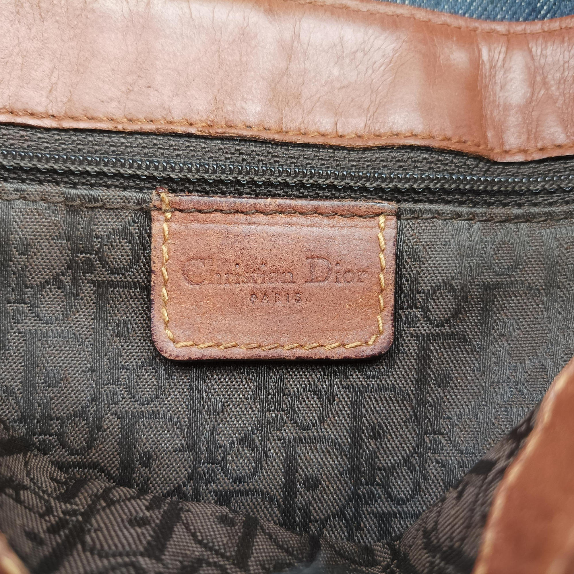 Secondhand Christian Dior Street Chic Brown×blue canvasxleather  shoulderbag | stylenewstar
