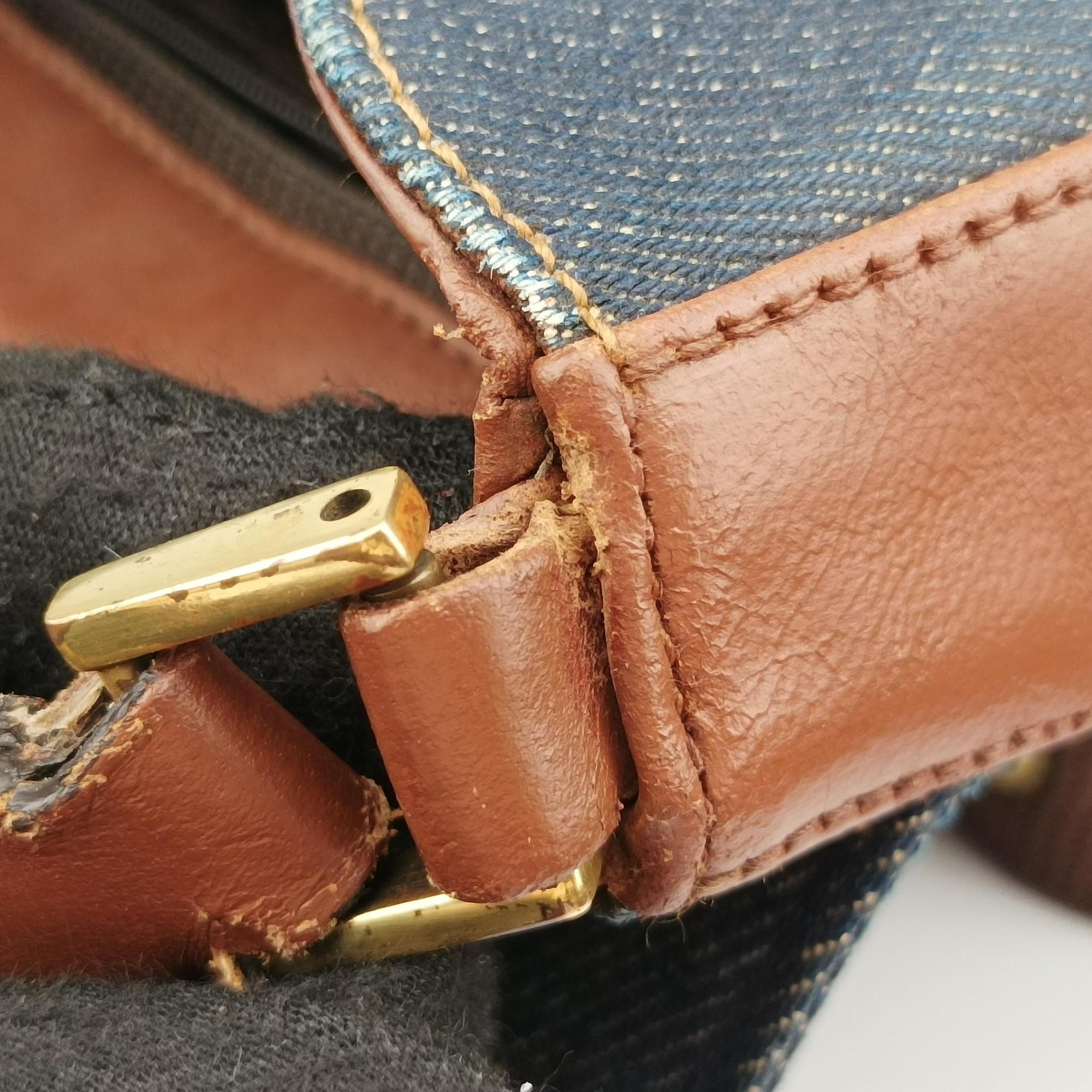 Secondhand Christian Dior Street Chic Brown×blue canvasxleather  shoulderbag | stylenewstar