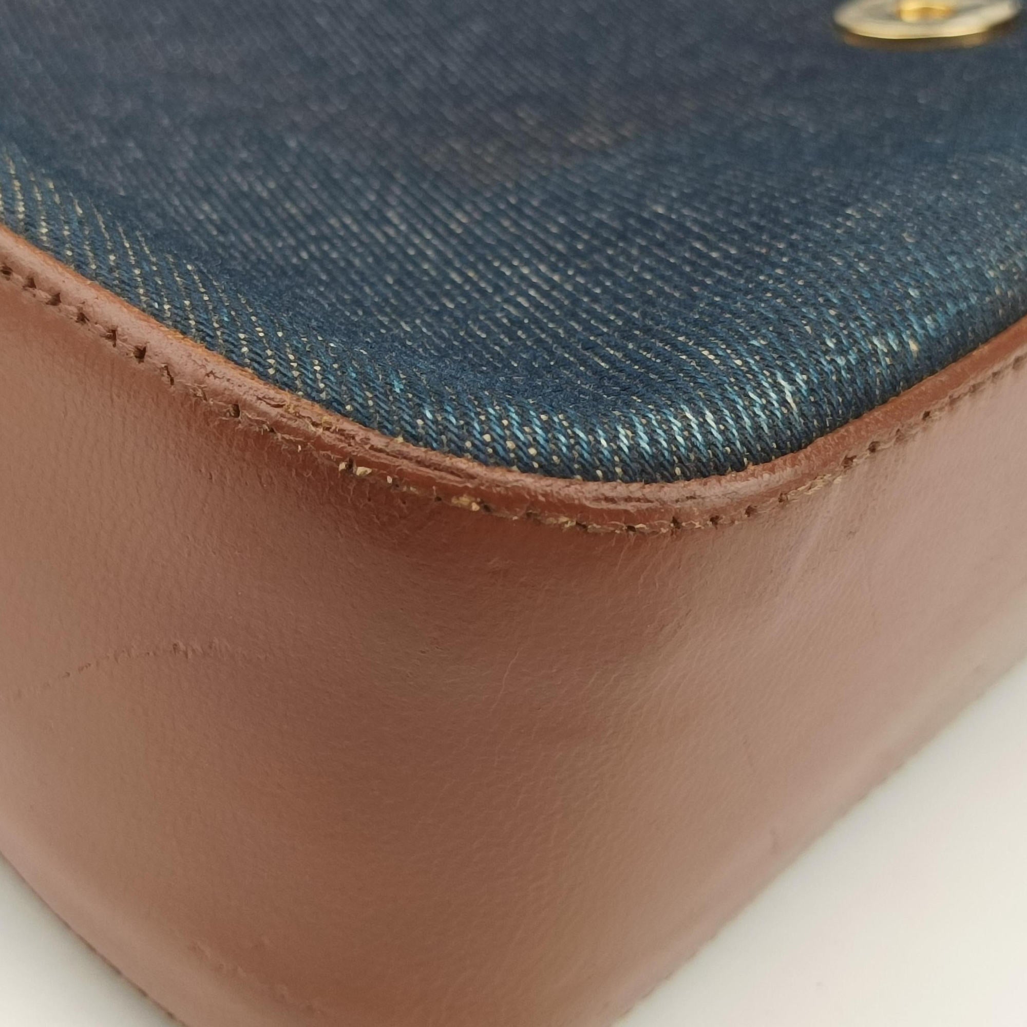 Secondhand Christian Dior Street Chic Brown×blue canvasxleather  shoulderbag | stylenewstar