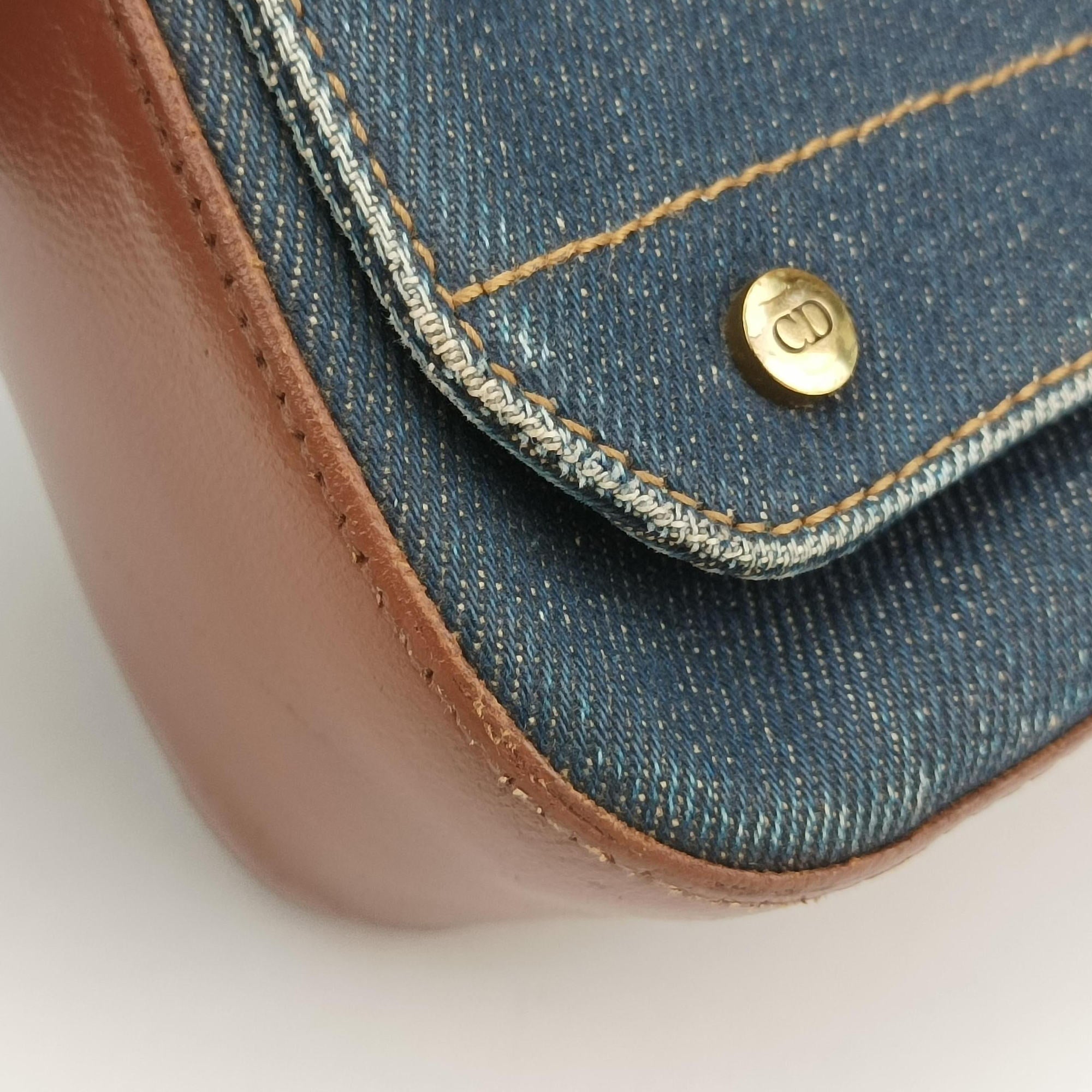 Secondhand Christian Dior Street Chic Brown×blue canvasxleather  shoulderbag | stylenewstar