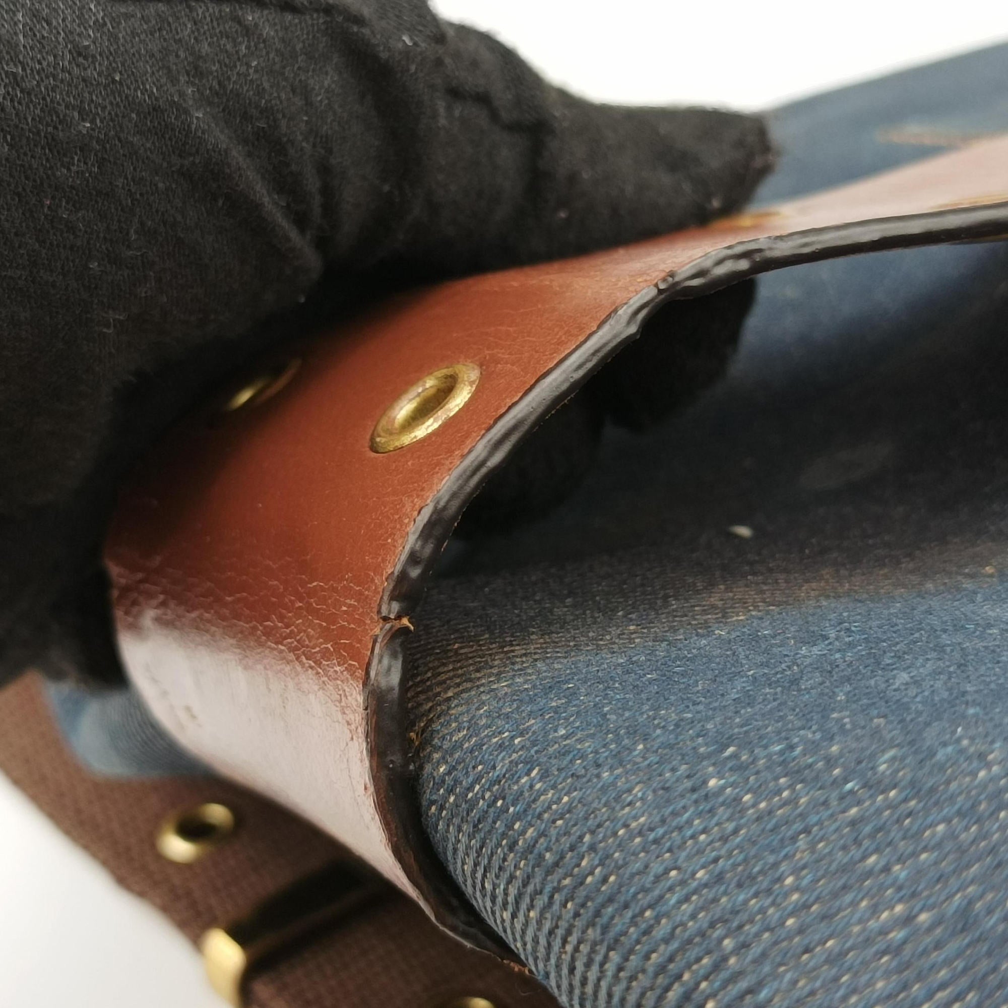Secondhand Christian Dior Street Chic Brown×blue canvasxleather  shoulderbag | stylenewstar