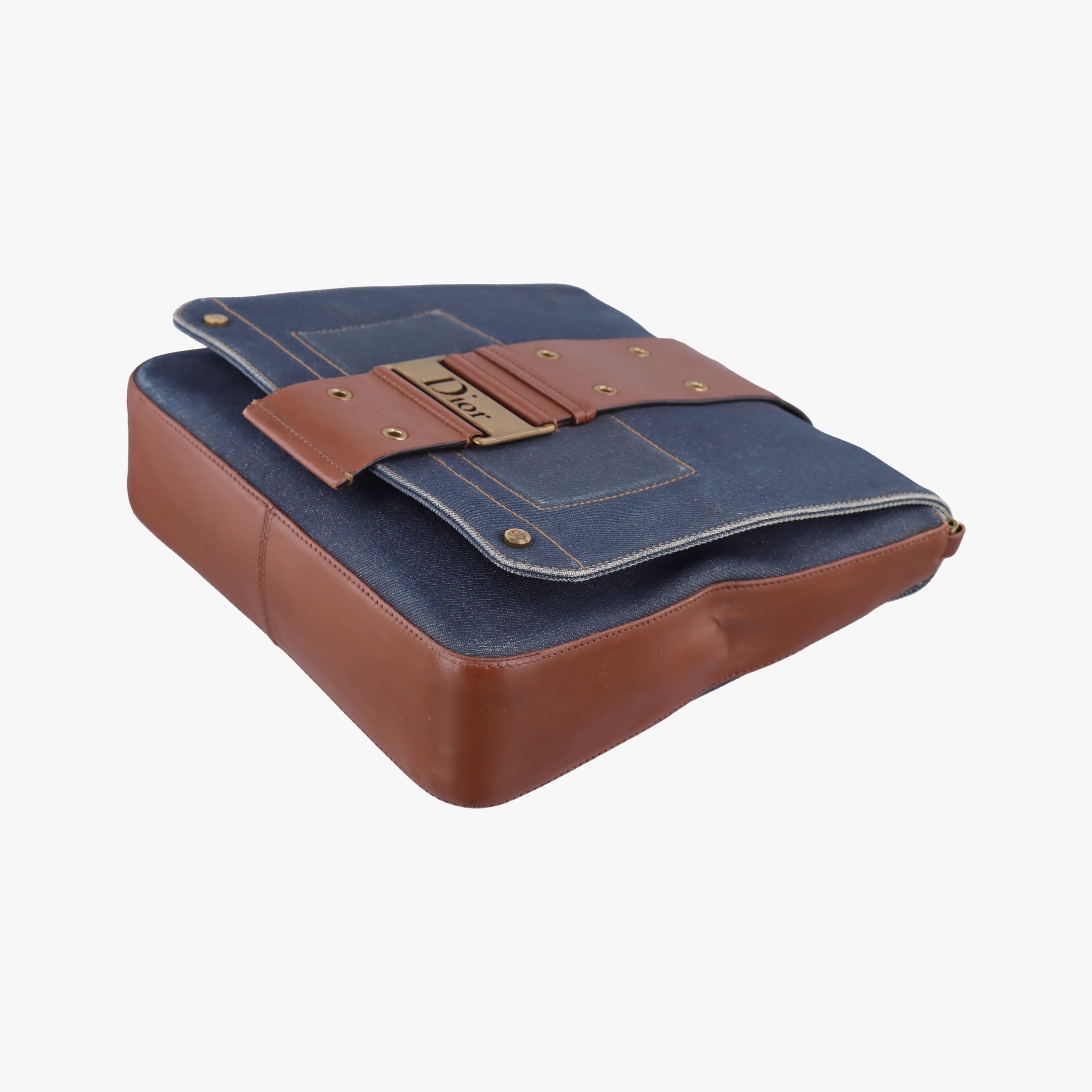 Secondhand Christian Dior Street Chic Brown×blue canvasxleather  shoulderbag | stylenewstar