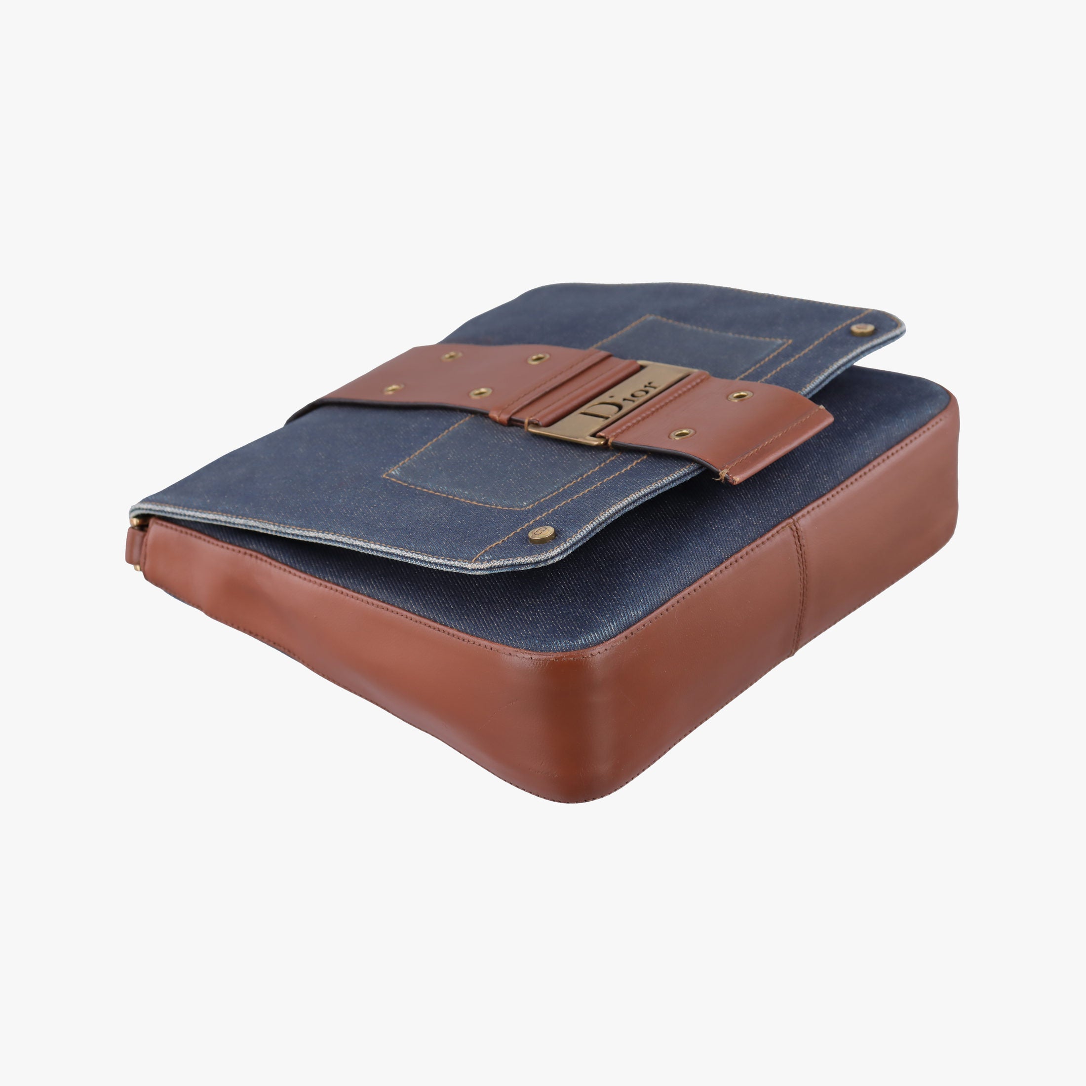 Secondhand Christian Dior Street Chic Brown×blue canvasxleather  shoulderbag | stylenewstar