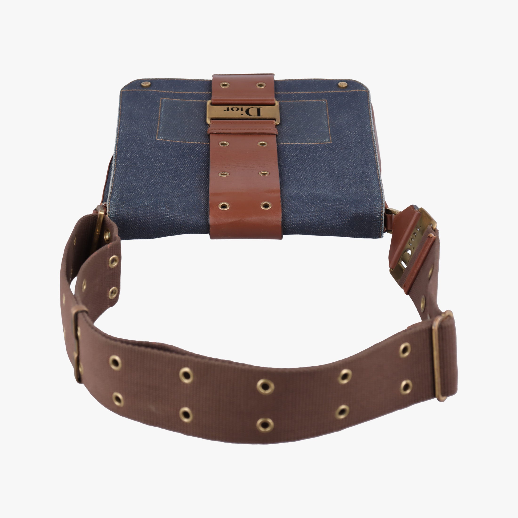 Secondhand Christian Dior Street Chic Brown×blue canvasxleather  shoulderbag | stylenewstar