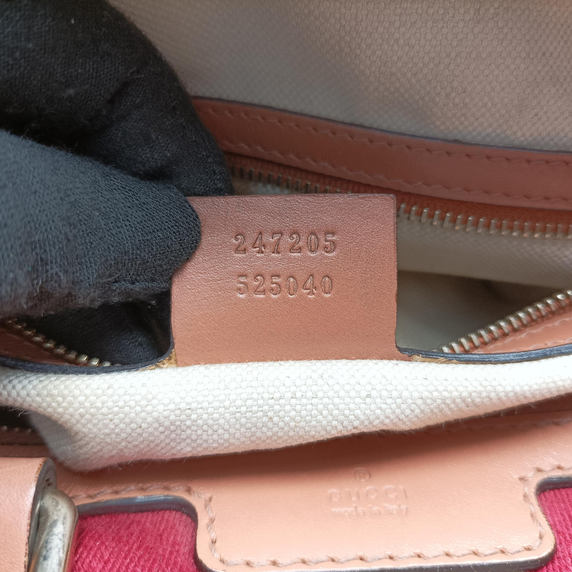Pre-owned Gucci Sherry Line Beige×red×orange Canvas×Leather 247205 shoulderbag | stylenewstar