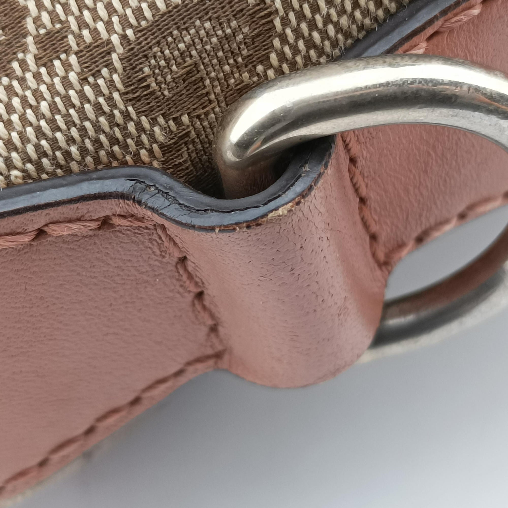 Pre-owned Gucci Sherry Line Beige×red×orange Canvas×Leather 247205 shoulderbag | stylenewstar