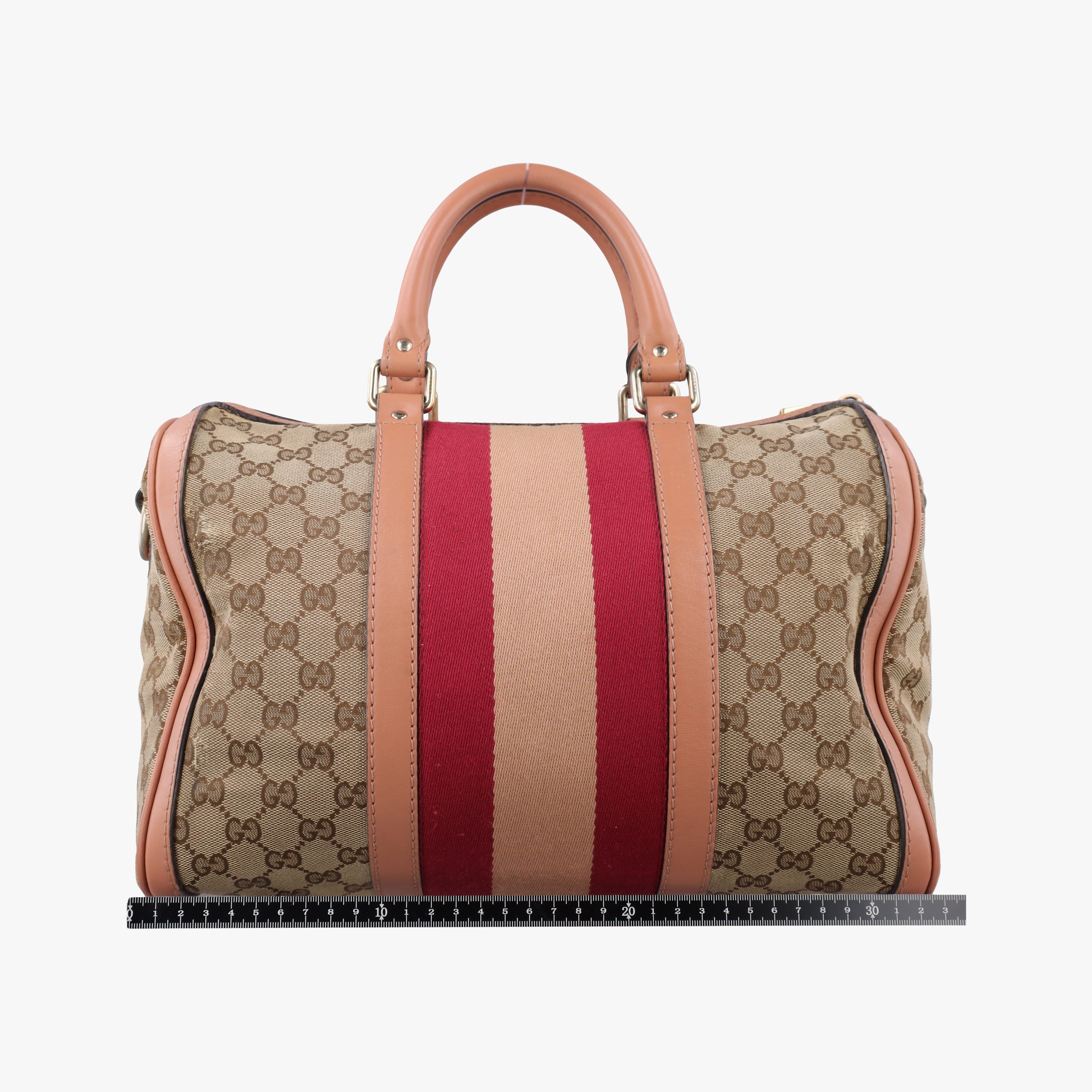 Pre-owned Gucci Sherry Line Beige×red×orange Canvas×Leather 247205 shoulderbag | stylenewstar
