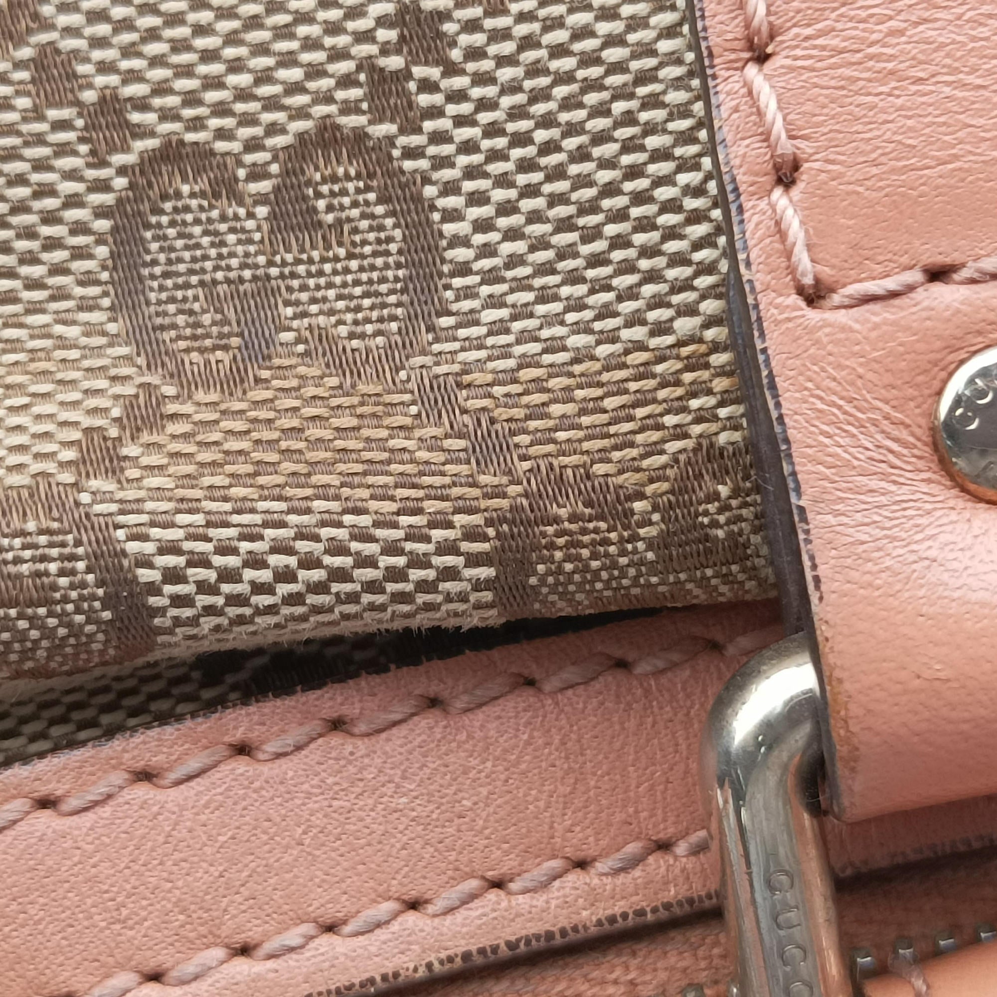 Pre-owned Gucci Sherry Line Beige×red×orange Canvas×Leather 247205 shoulderbag | stylenewstar