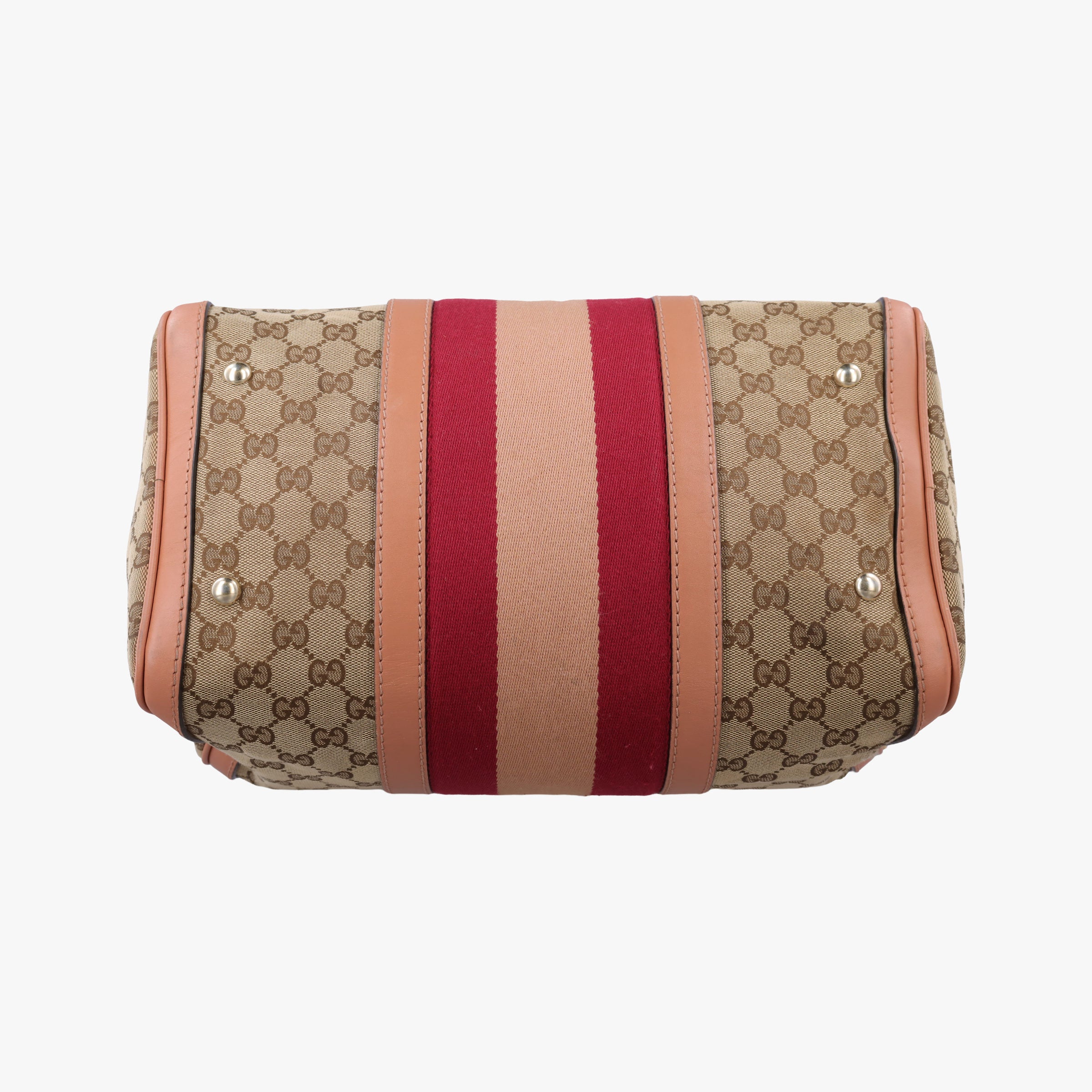 Pre-owned Gucci Sherry Line Beige×red×orange Canvas×Leather 247205 shoulderbag | stylenewstar