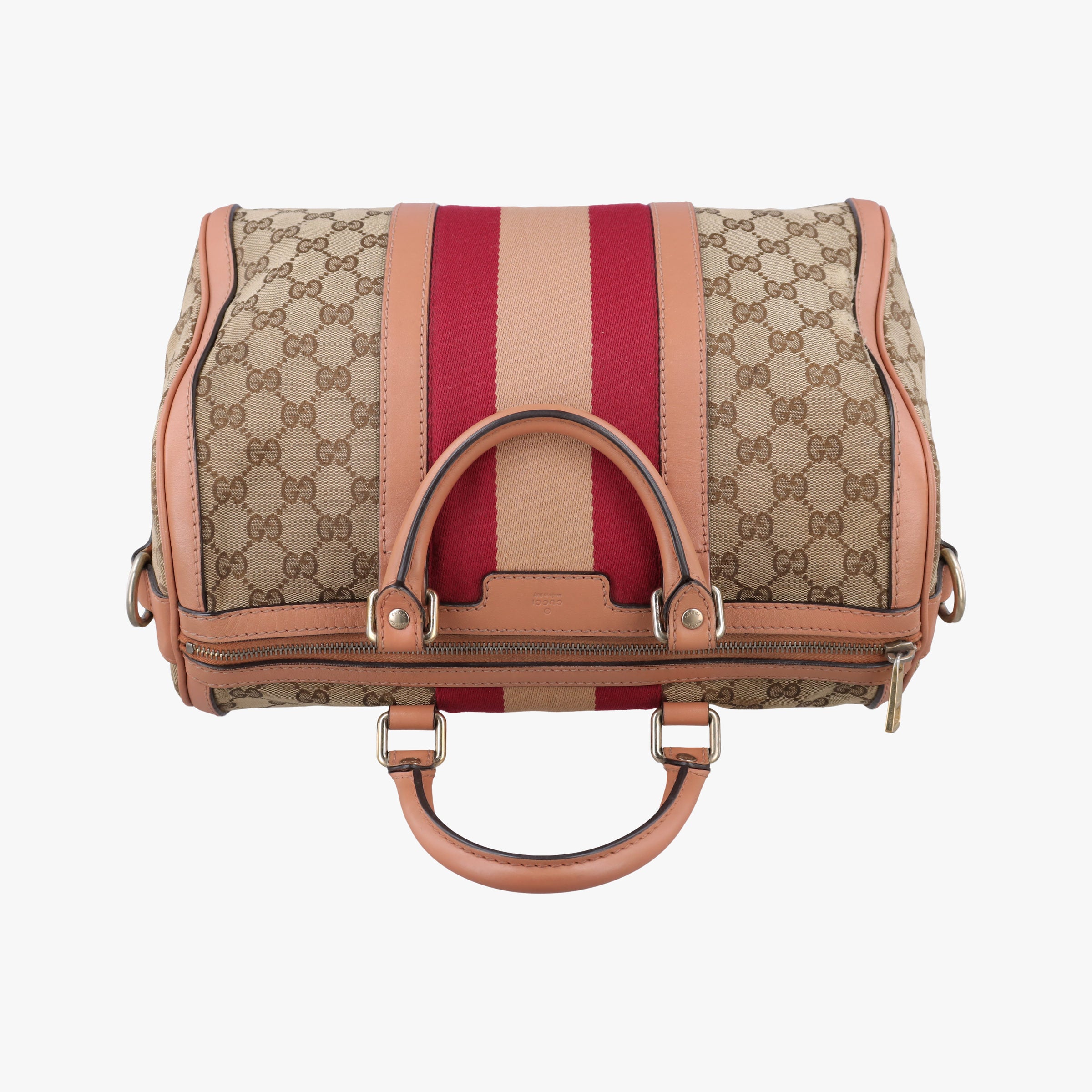 Pre-owned Gucci Sherry Line Beige×red×orange Canvas×Leather 247205 shoulderbag | stylenewstar