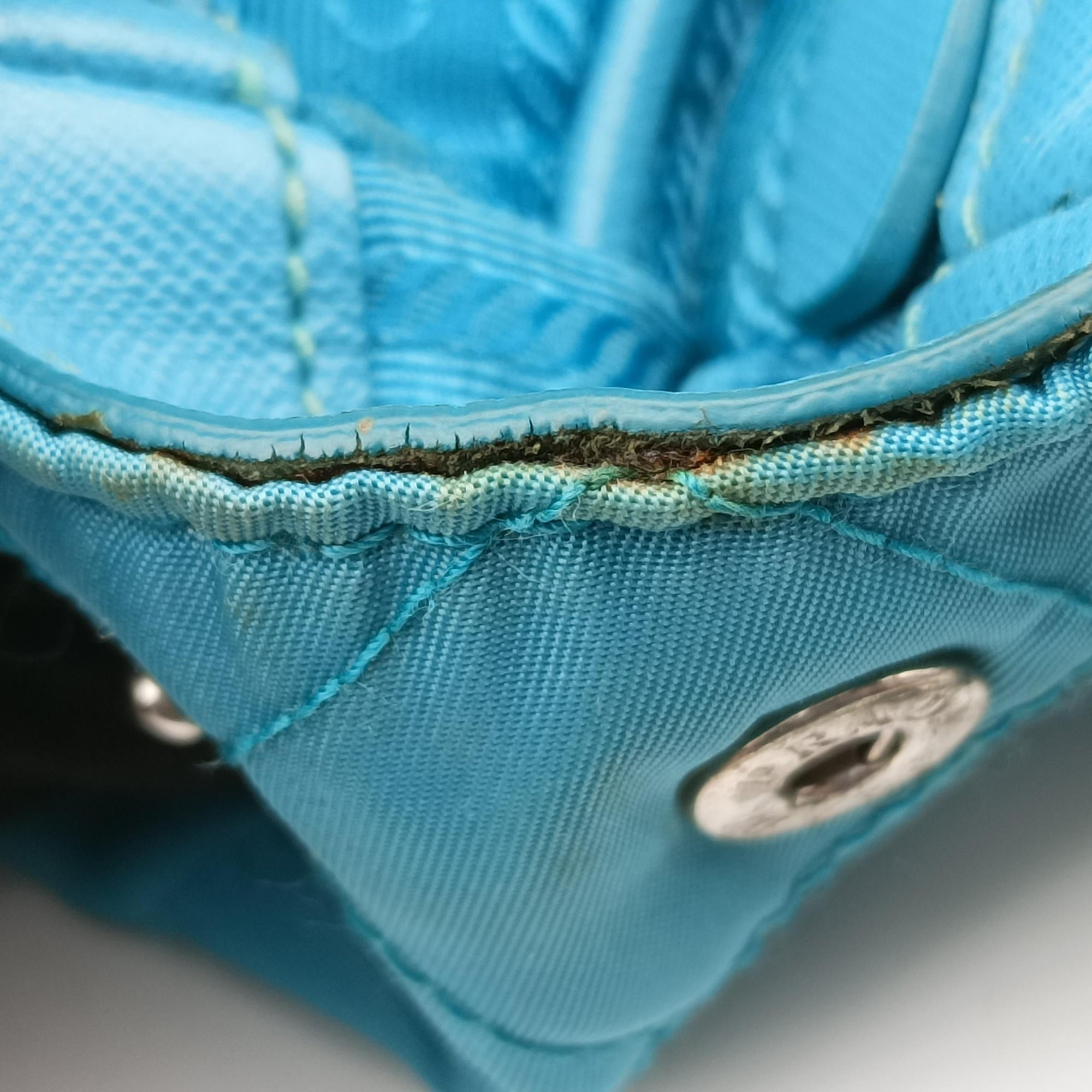 Pre-owned Prada Tessuto Nylon Quilted Impuntu Flap Blue nylon  shoulderbag | stylenewstar
