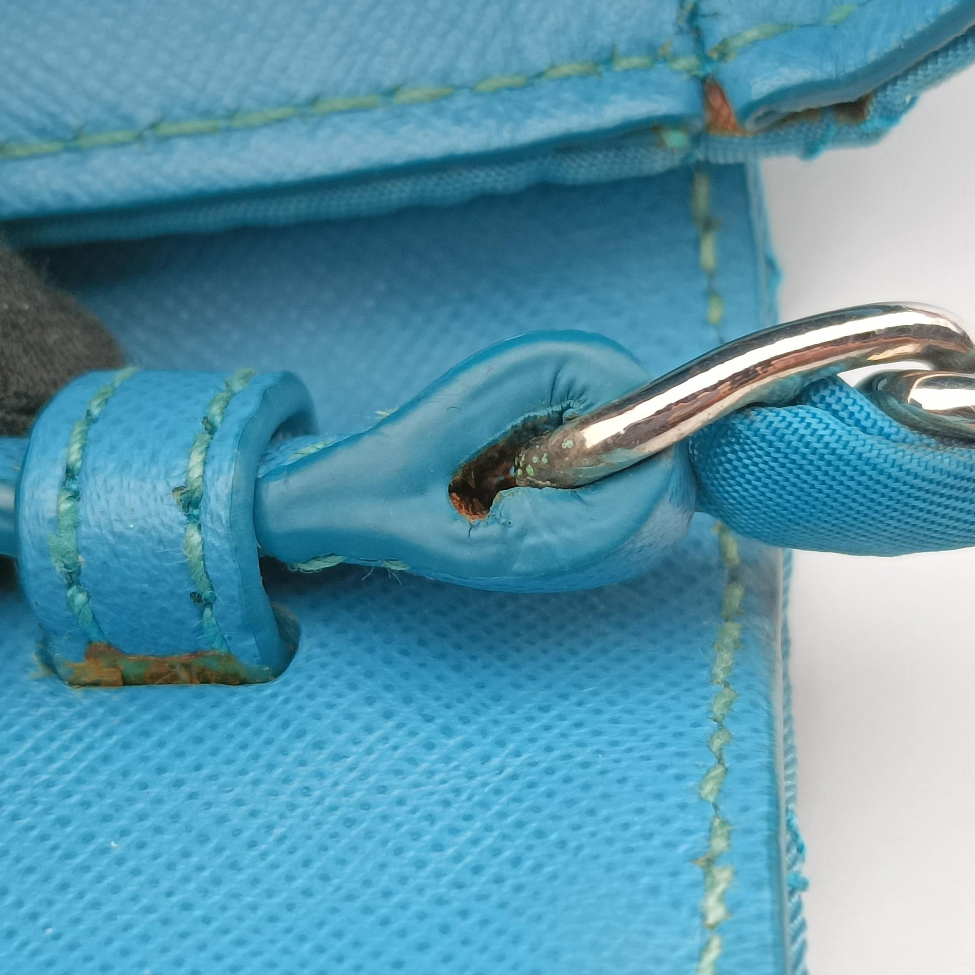 Pre-owned Prada Tessuto Nylon Quilted Impuntu Flap Blue nylon  shoulderbag | stylenewstar
