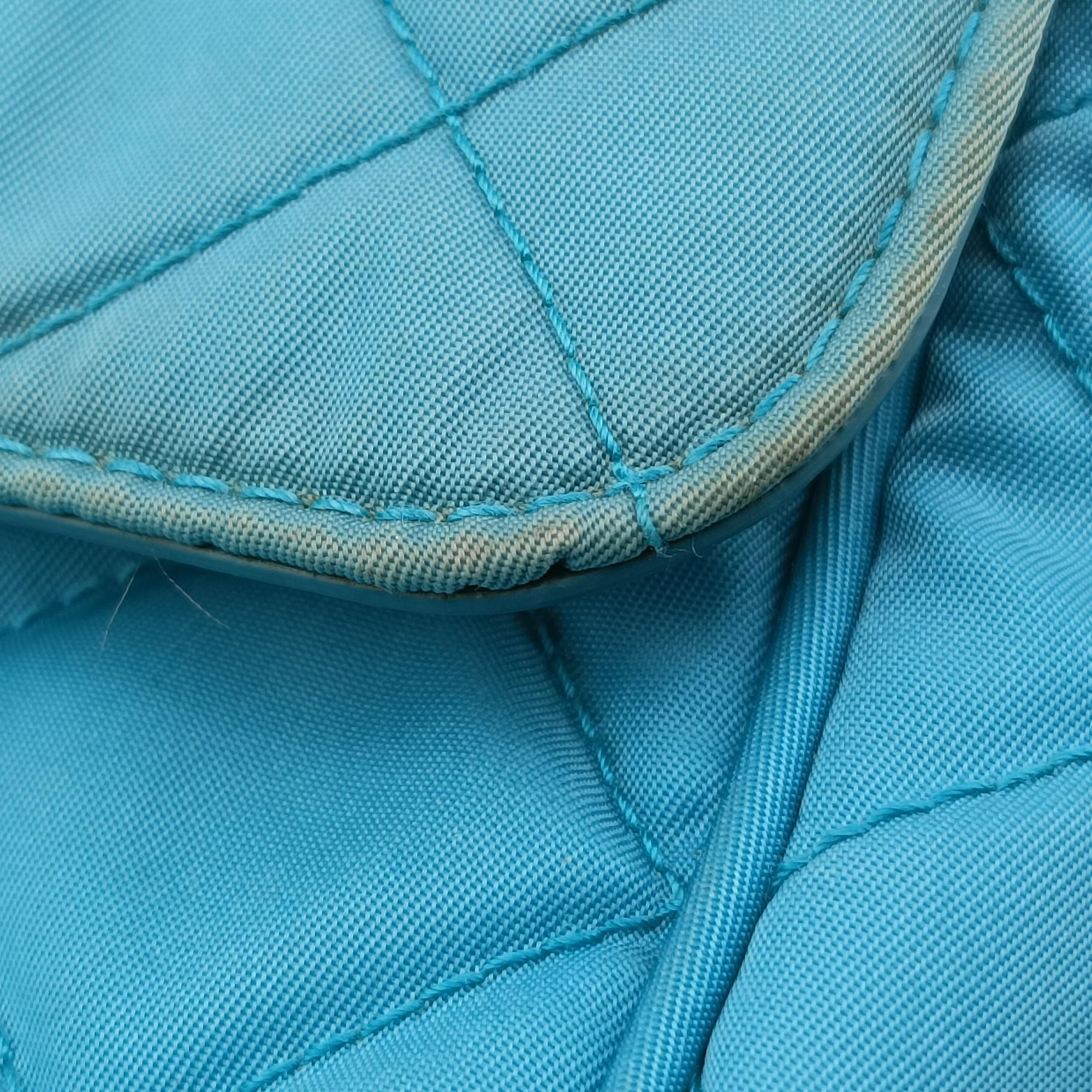Pre-owned Prada Tessuto Nylon Quilted Impuntu Flap Blue nylon  shoulderbag | stylenewstar