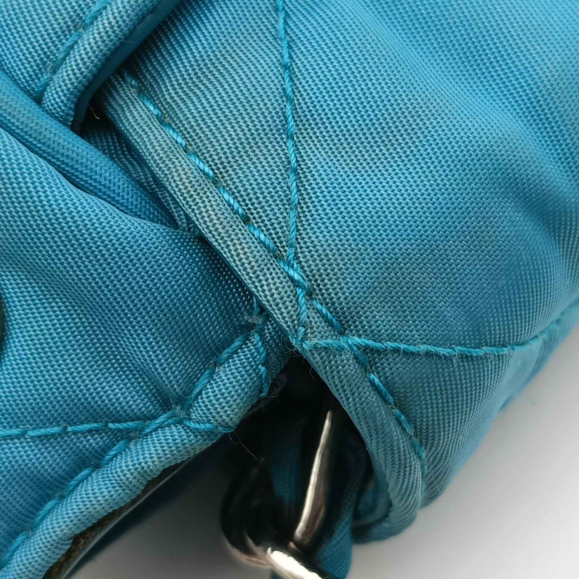 Pre-owned Prada Tessuto Nylon Quilted Impuntu Flap Blue nylon  shoulderbag | stylenewstar