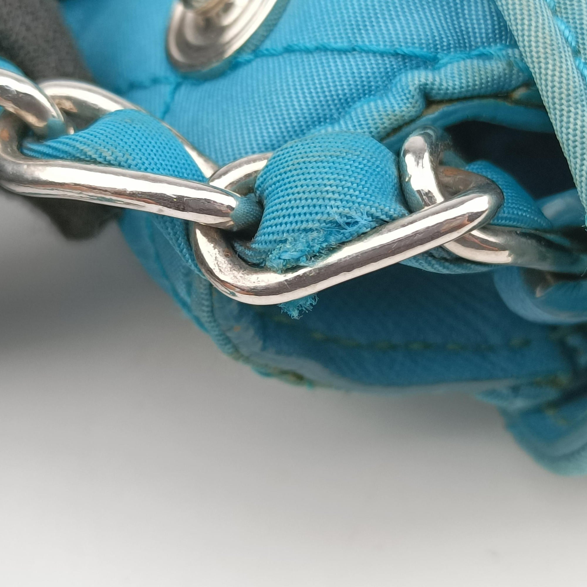 Pre-owned Prada Tessuto Nylon Quilted Impuntu Flap Blue nylon  shoulderbag | stylenewstar