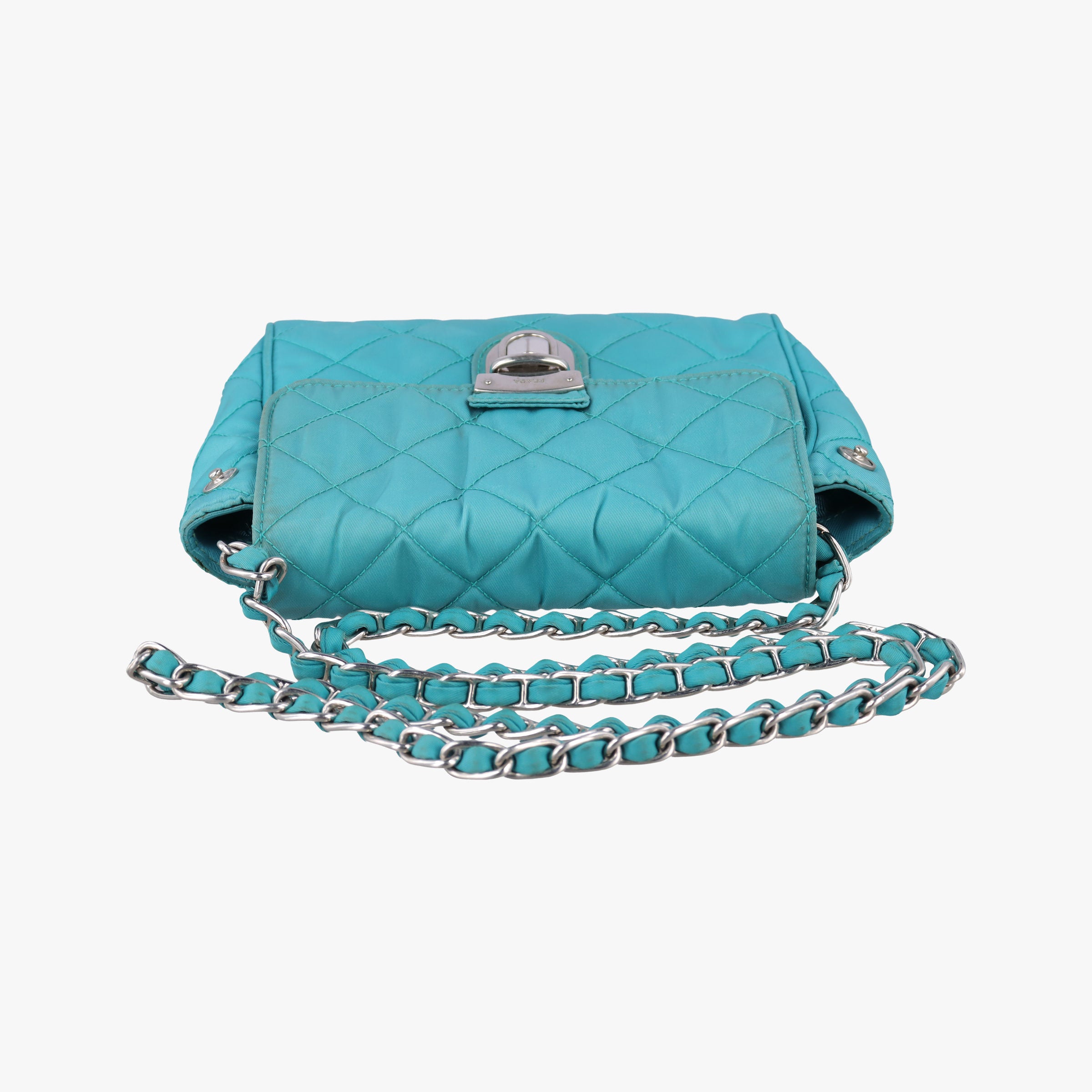 Pre-owned Prada Tessuto Nylon Quilted Impuntu Flap Blue nylon  shoulderbag | stylenewstar