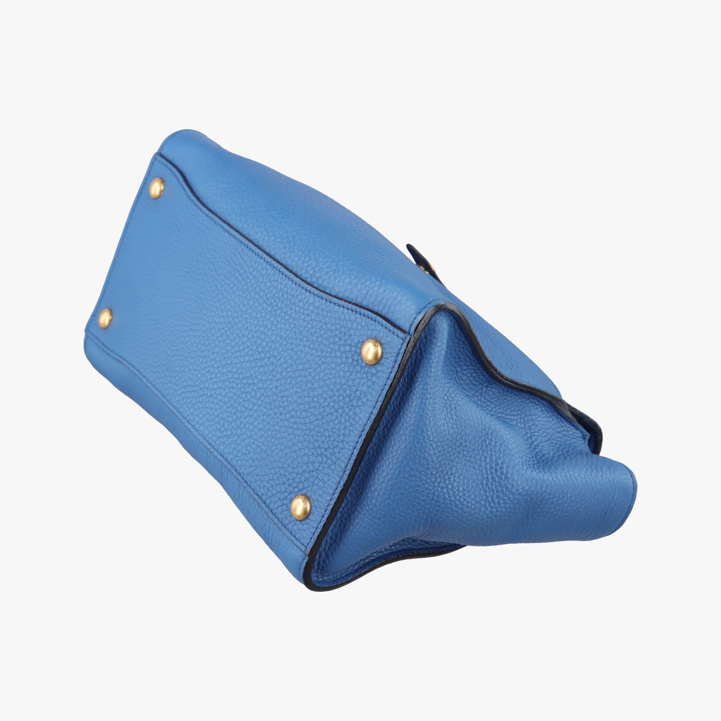 Vintage Prada Vitello Daino Sound Flap Top Handle Blue Leather BR5034 shoulderbag | stylenewstar