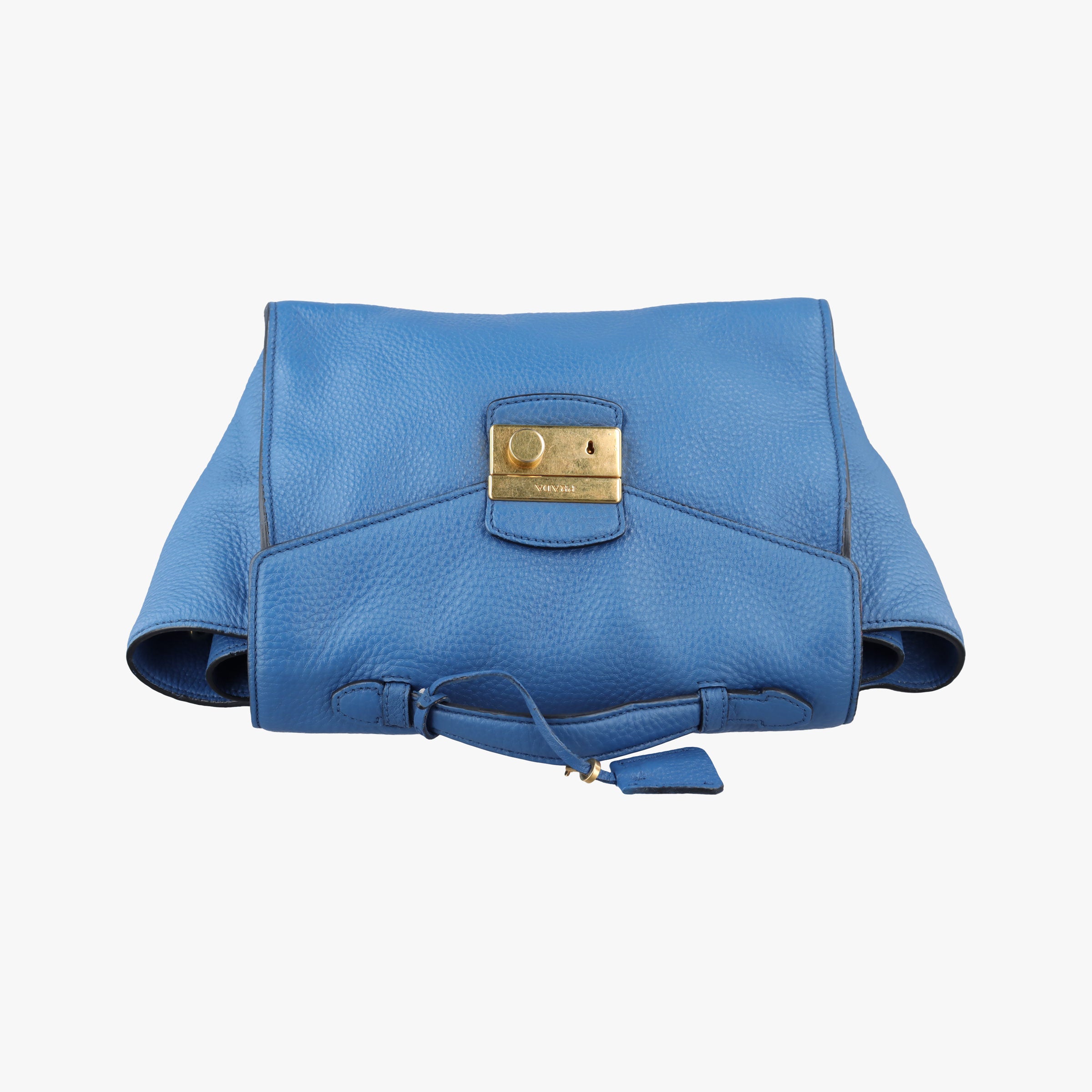 Vintage Prada Vitello Daino Sound Flap Top Handle Blue Leather BR5034 shoulderbag | stylenewstar