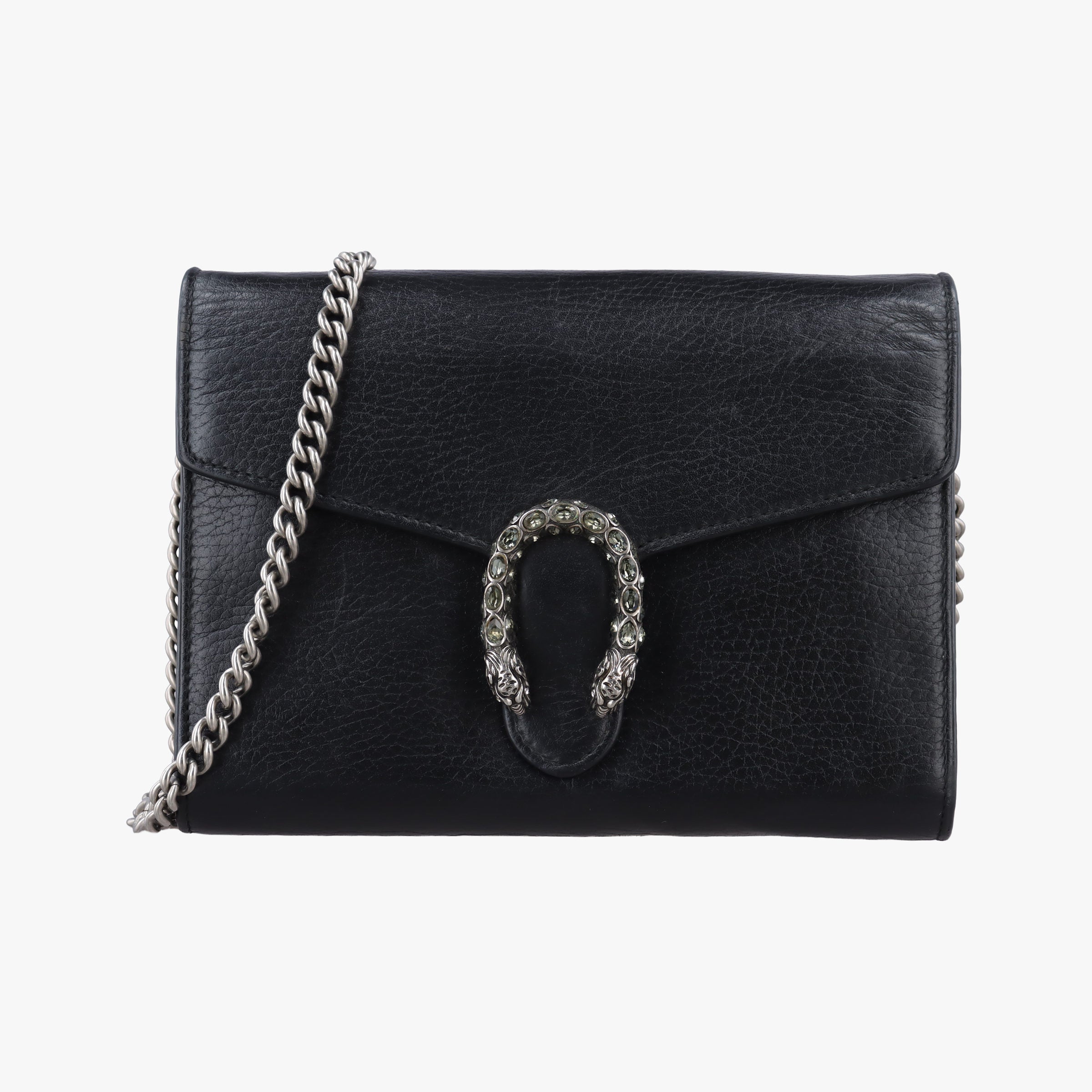 Pre-owned Gucci Dionysus Black Leather 401231 shoulderbag | stylenewstar