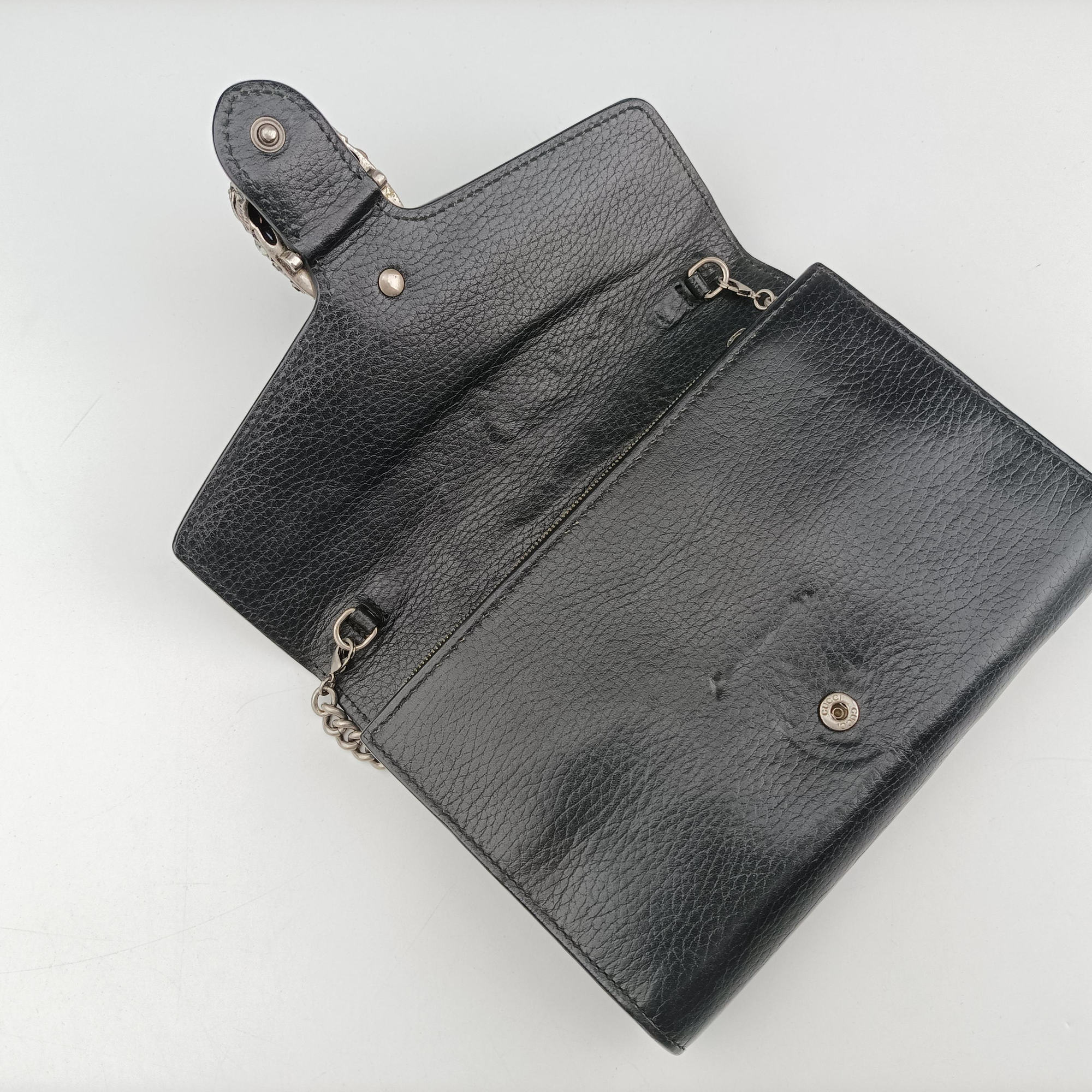 Pre-owned Gucci Dionysus Black Leather 401231 shoulderbag | stylenewstar