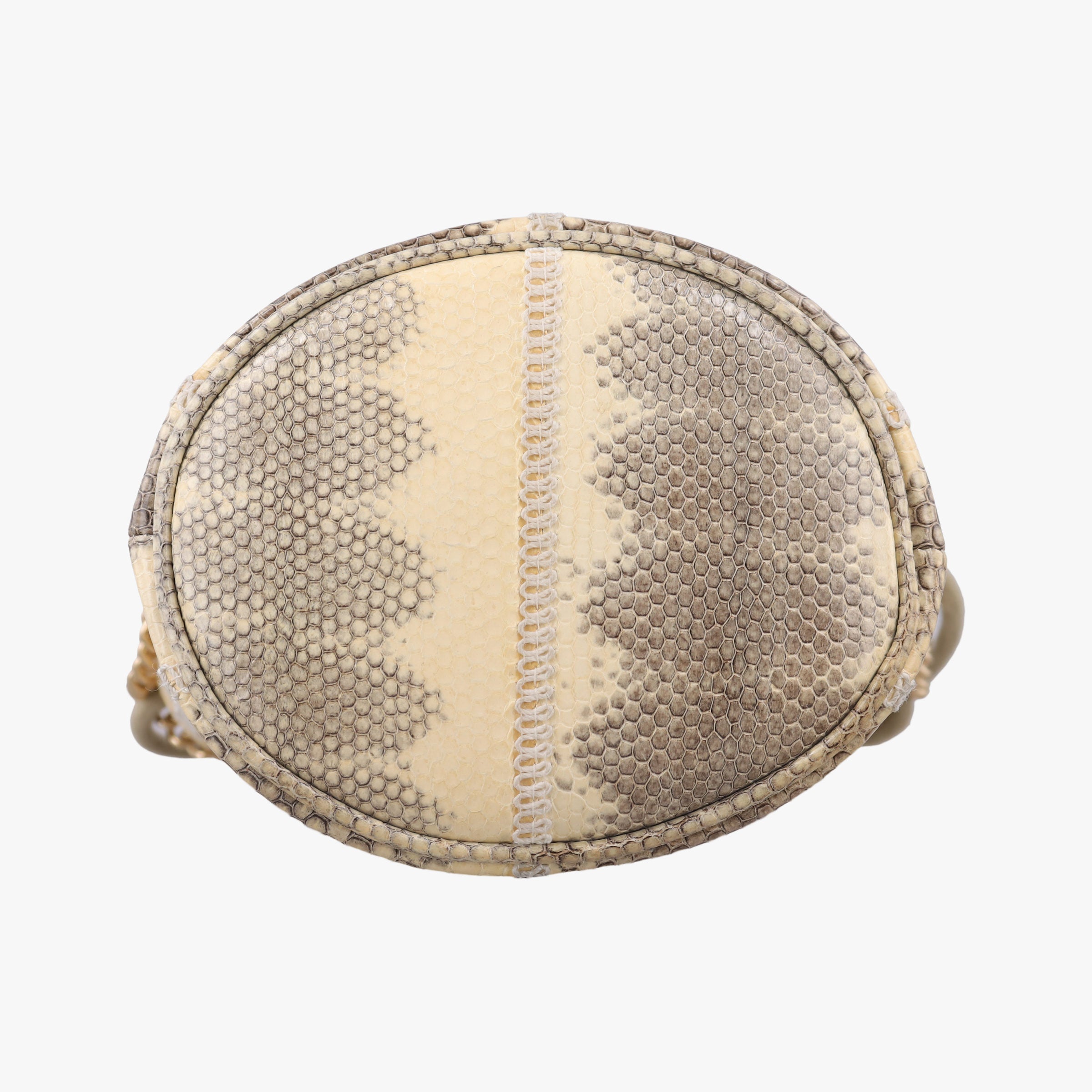 Pre-owned Gucci Zumi Mini Drawstring Bucket Beige x Multicolor snakeskin 576432 shoulderbag | stylenewstar