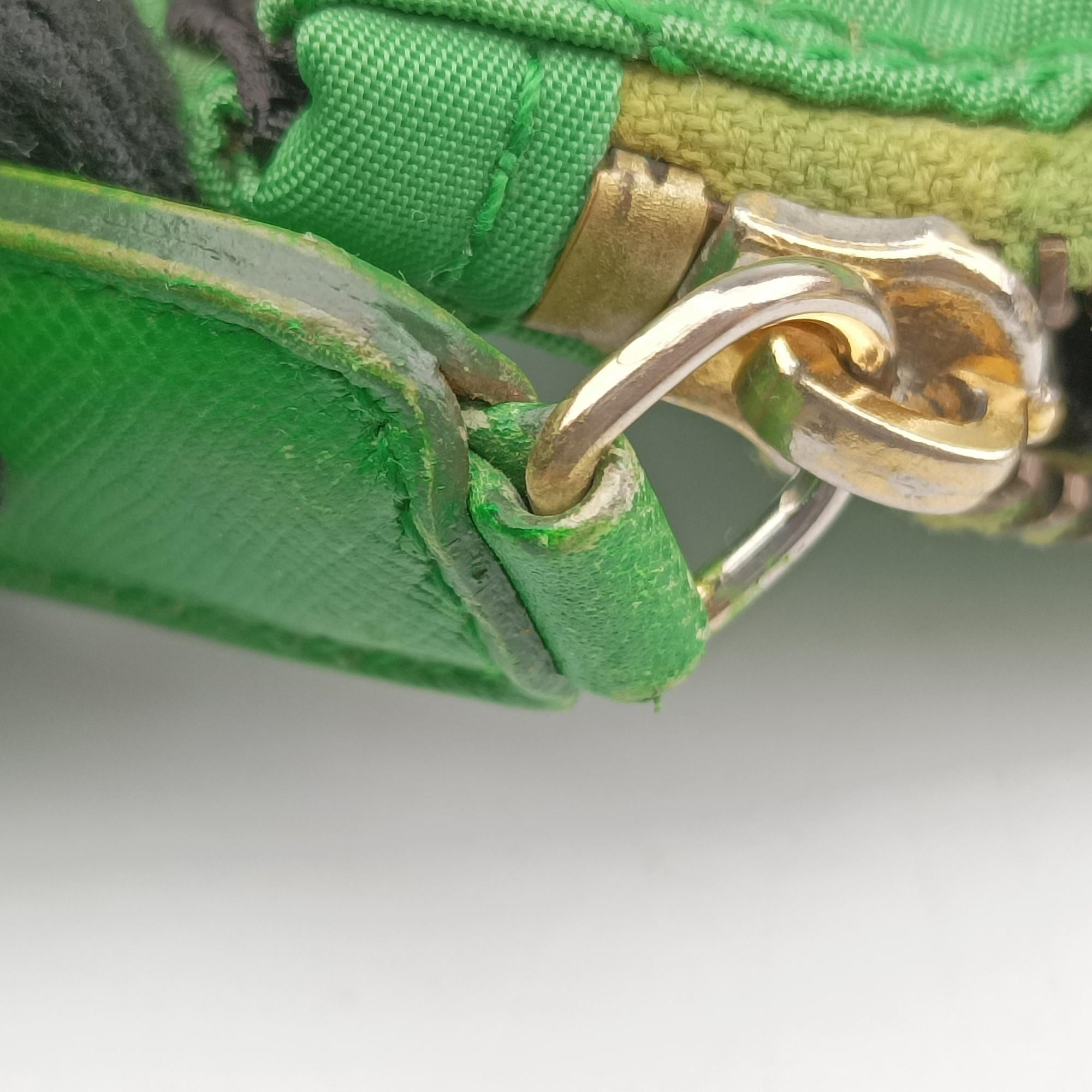 Pre-owned Prada quilted tessuto Green Nylon x leather  shoulderbag | stylenewstar