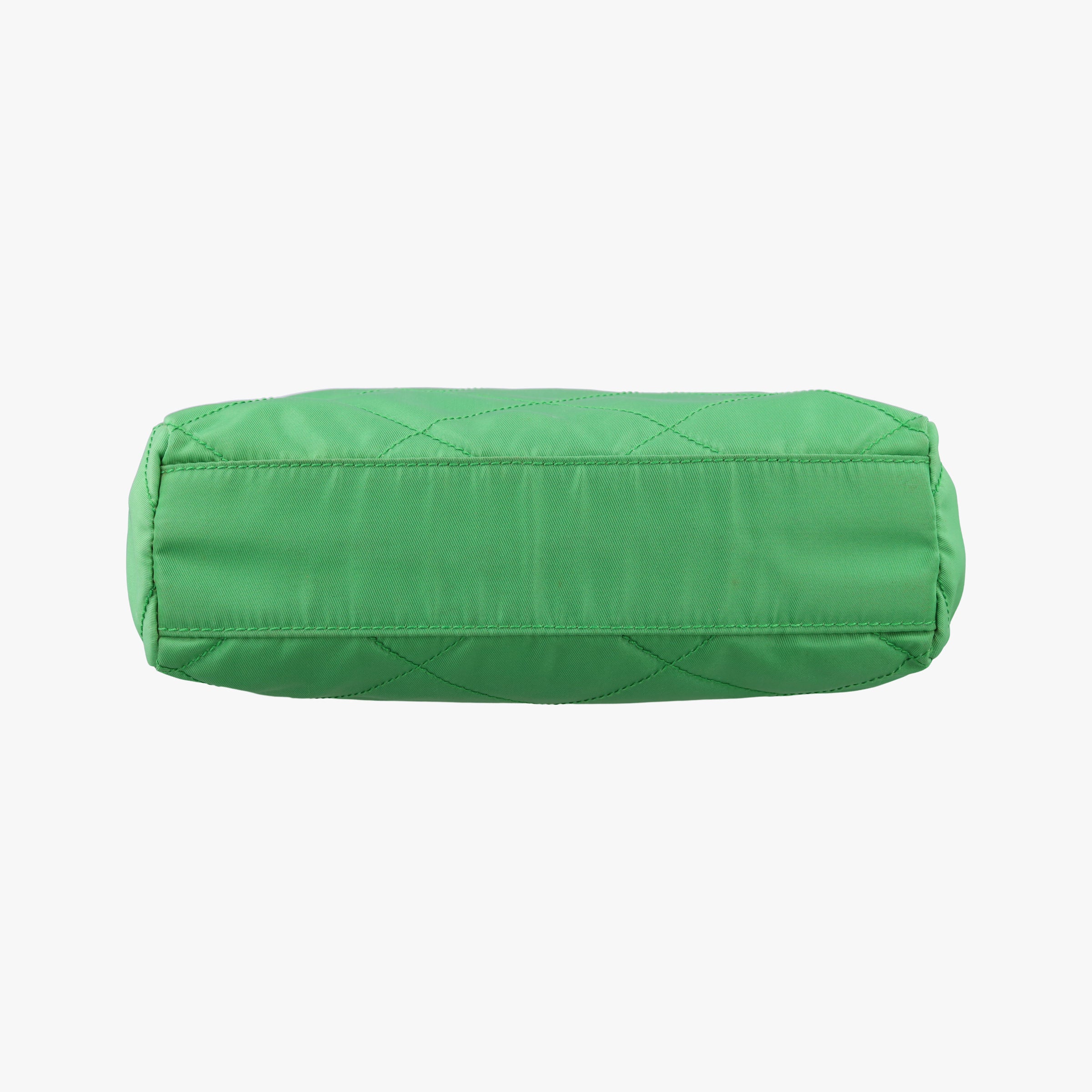 Pre-owned Prada quilted tessuto Green Nylon x leather  shoulderbag | stylenewstar