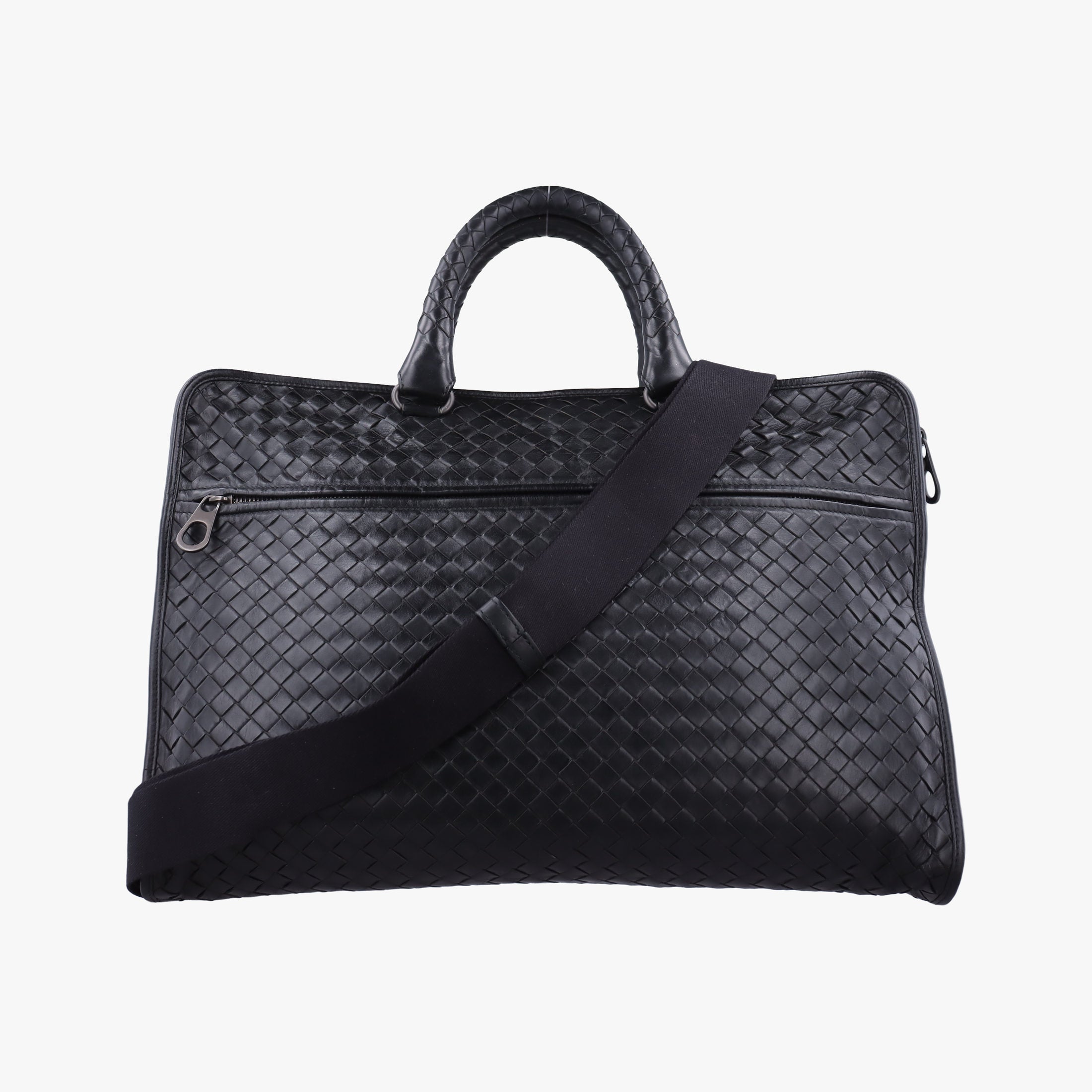 Pre-owned Bottega Veneta Intrecciato Black lambskin  shoulderbag | stylenewstar