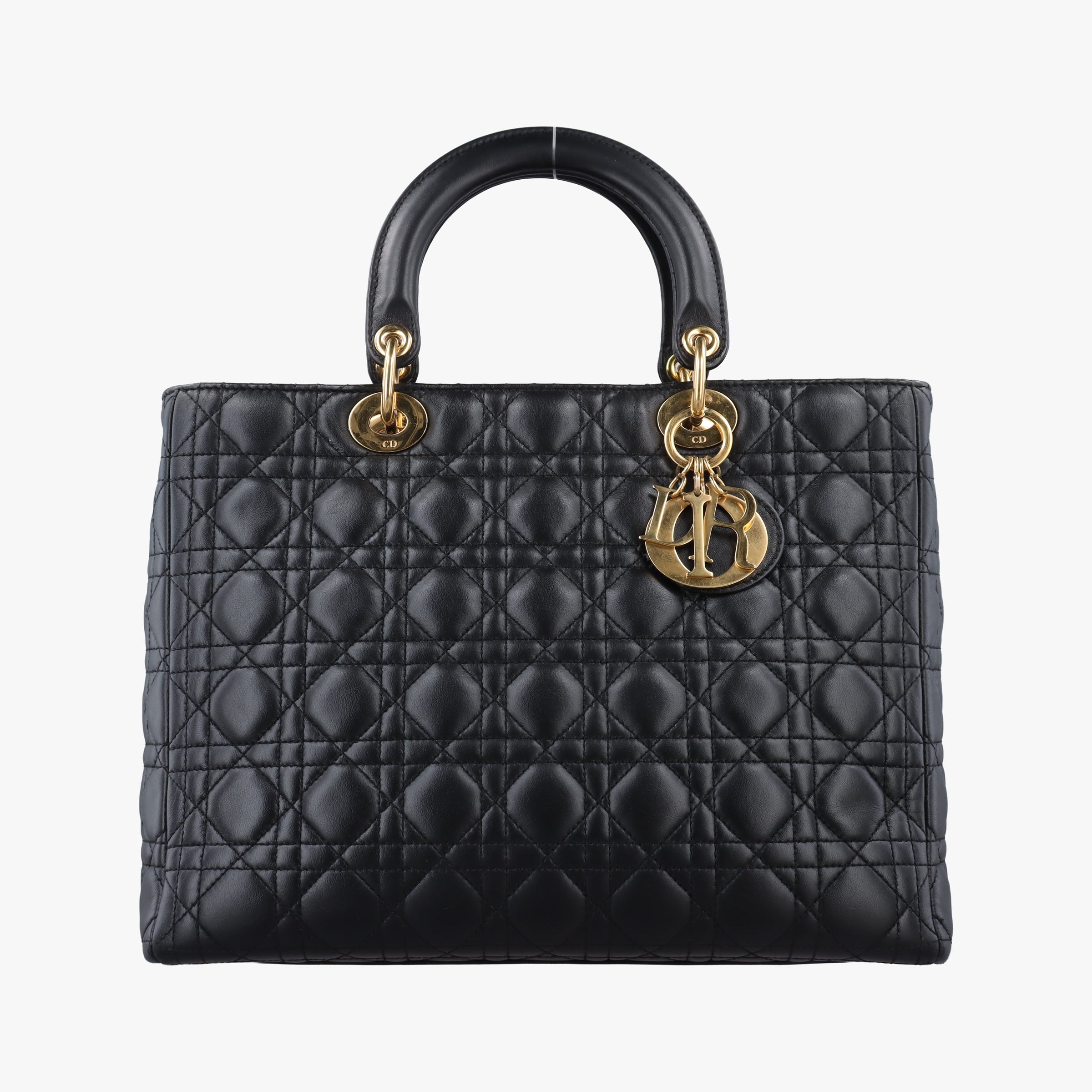Pre-owned Christian Dior Lady Dior Black lambskin  handbag | stylenewstar