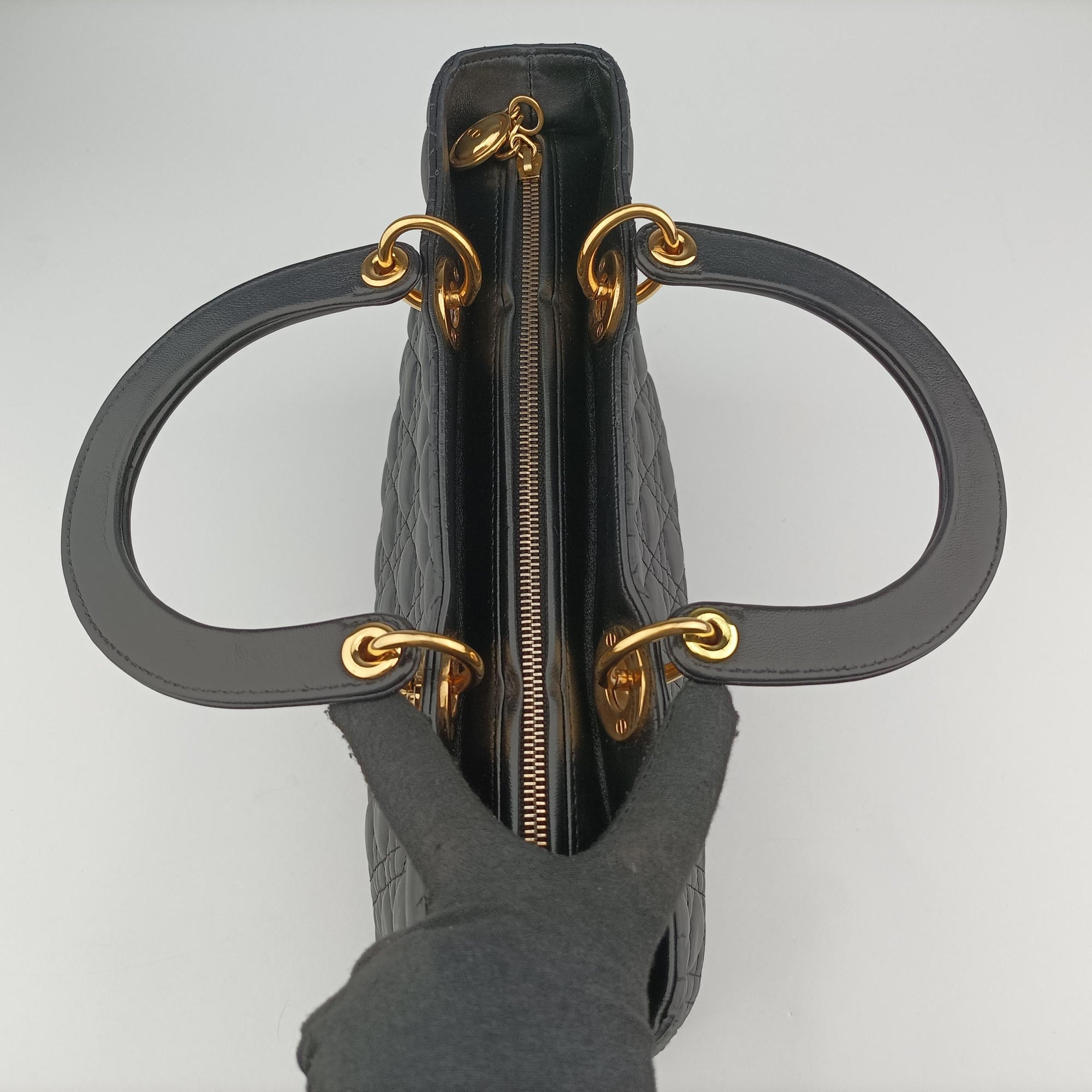Pre-owned Christian Dior Lady Dior Black lambskin  handbag | stylenewstar