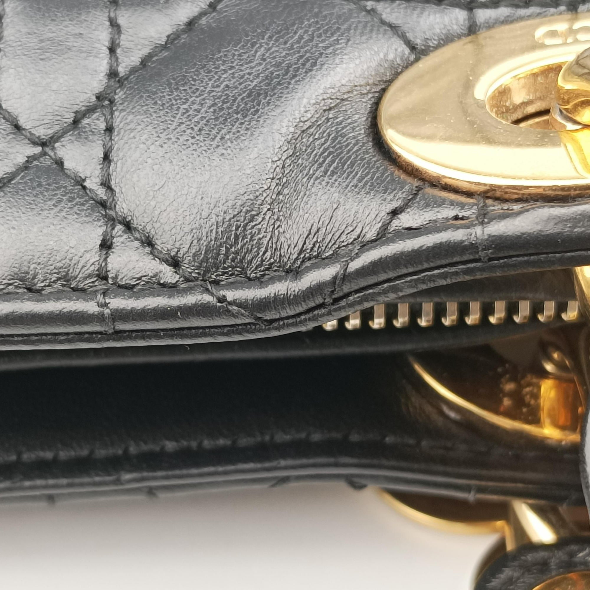 Pre-owned Christian Dior Lady Dior Black lambskin  handbag | stylenewstar