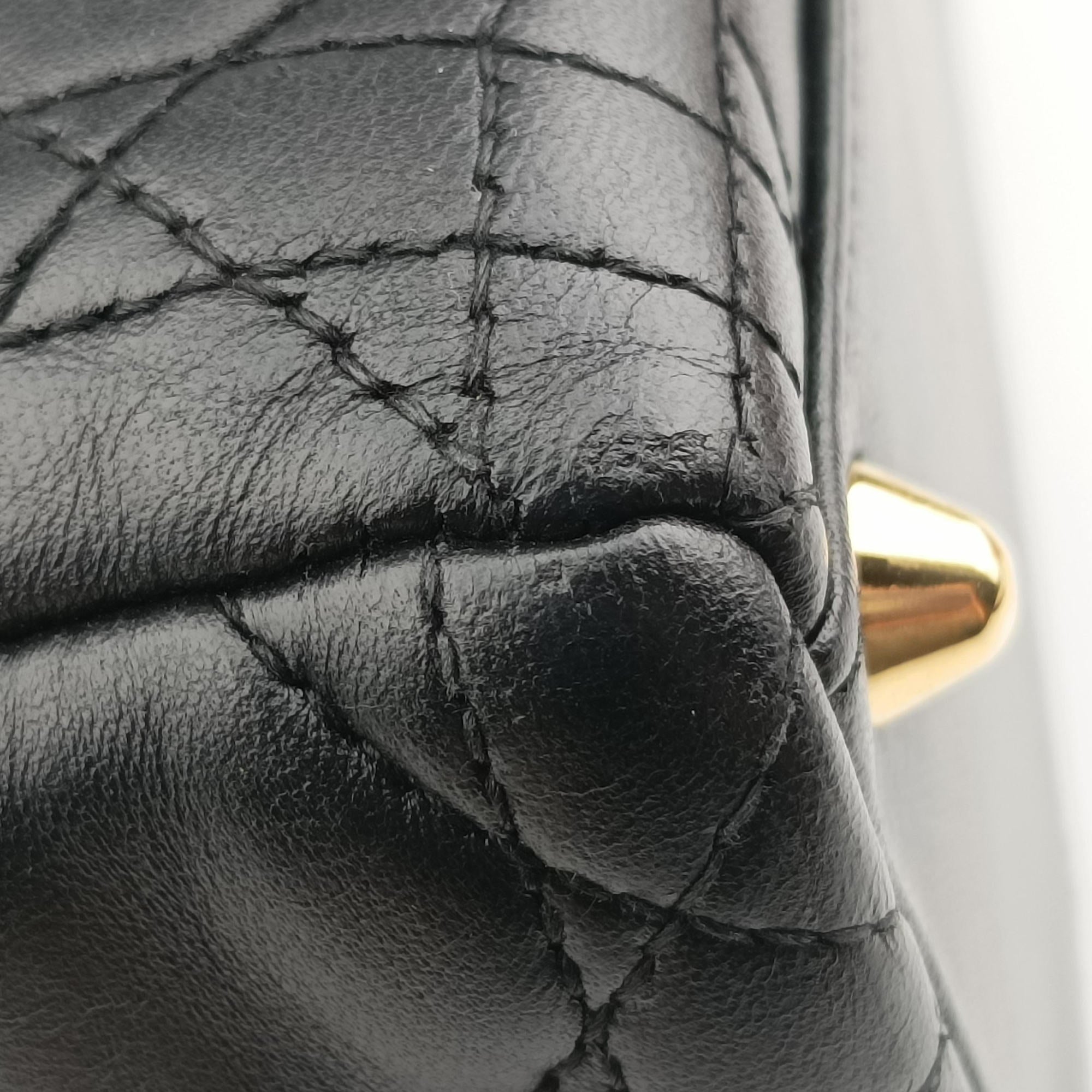 Pre-owned Christian Dior Lady Dior Black lambskin  handbag | stylenewstar