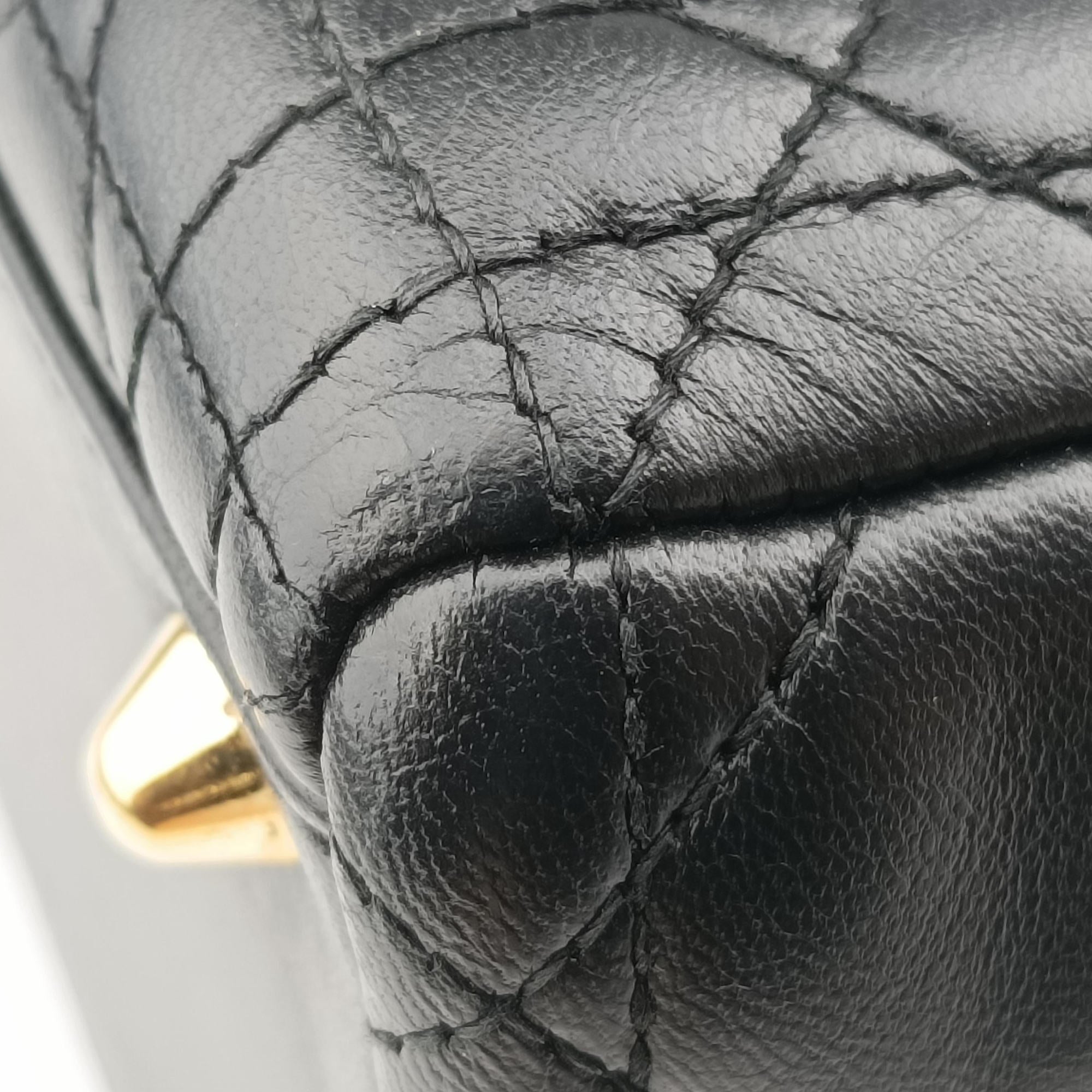 Pre-owned Christian Dior Lady Dior Black lambskin  handbag | stylenewstar