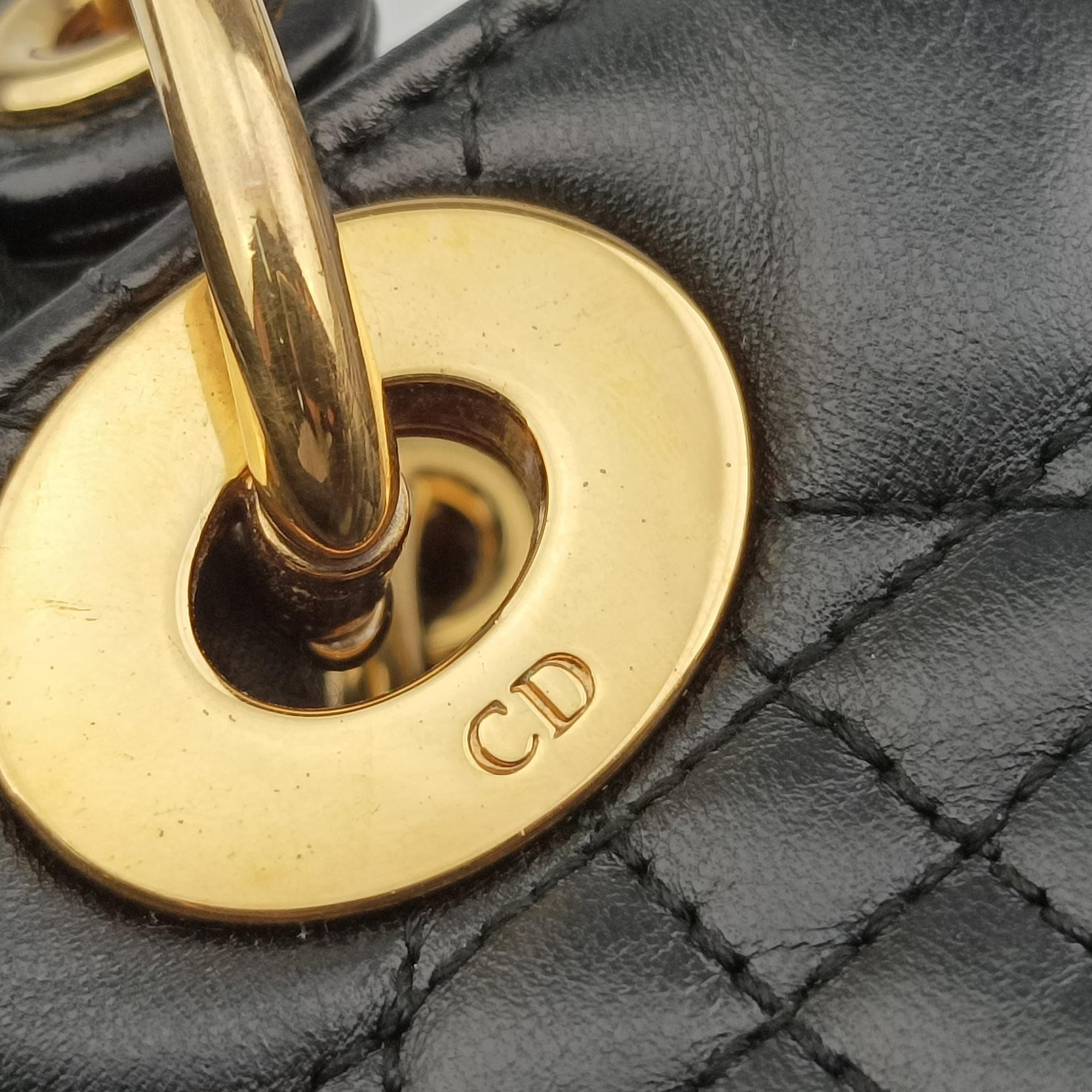 Pre-owned Christian Dior Lady Dior Black lambskin  handbag | stylenewstar