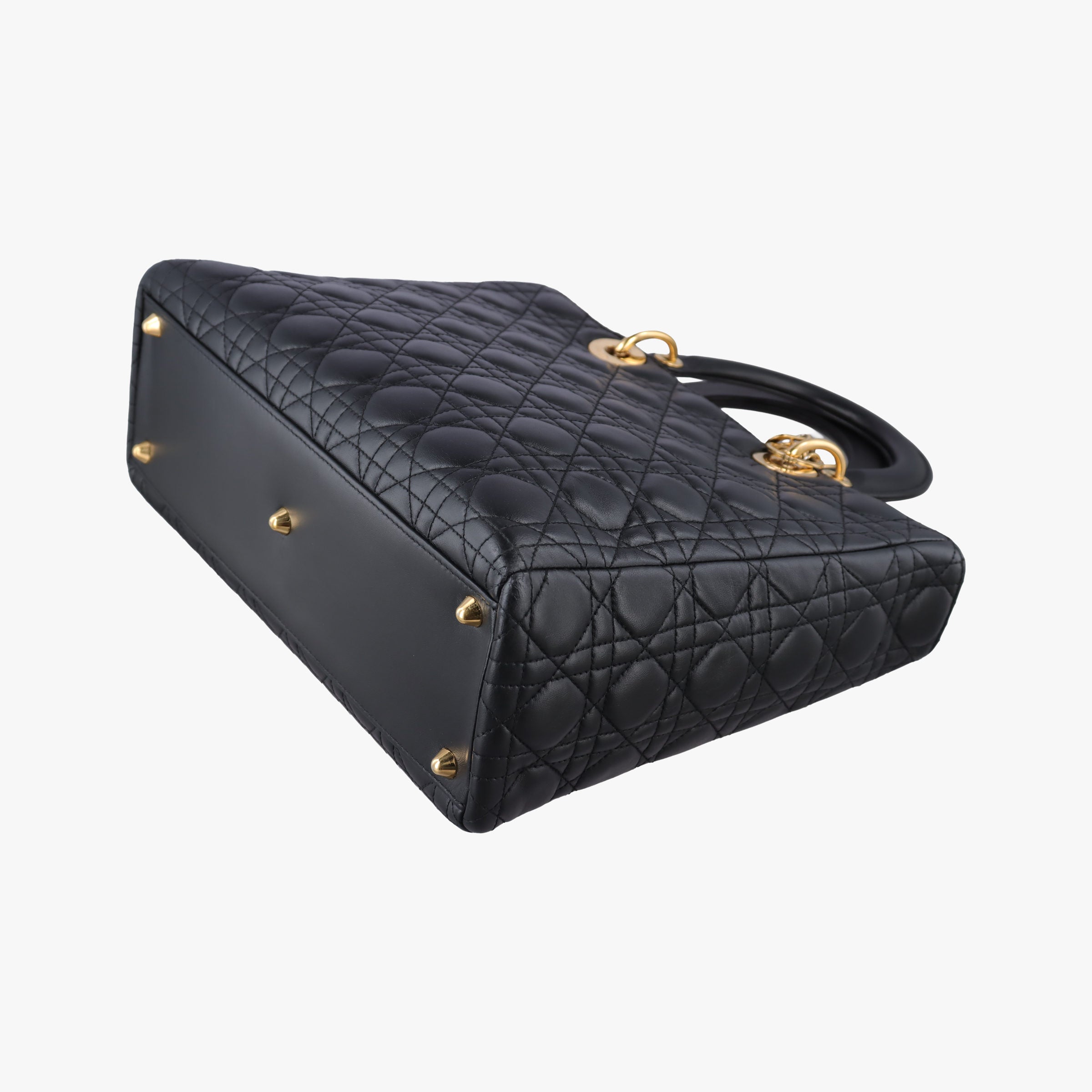 Pre-owned Christian Dior Lady Dior Black lambskin  handbag | stylenewstar