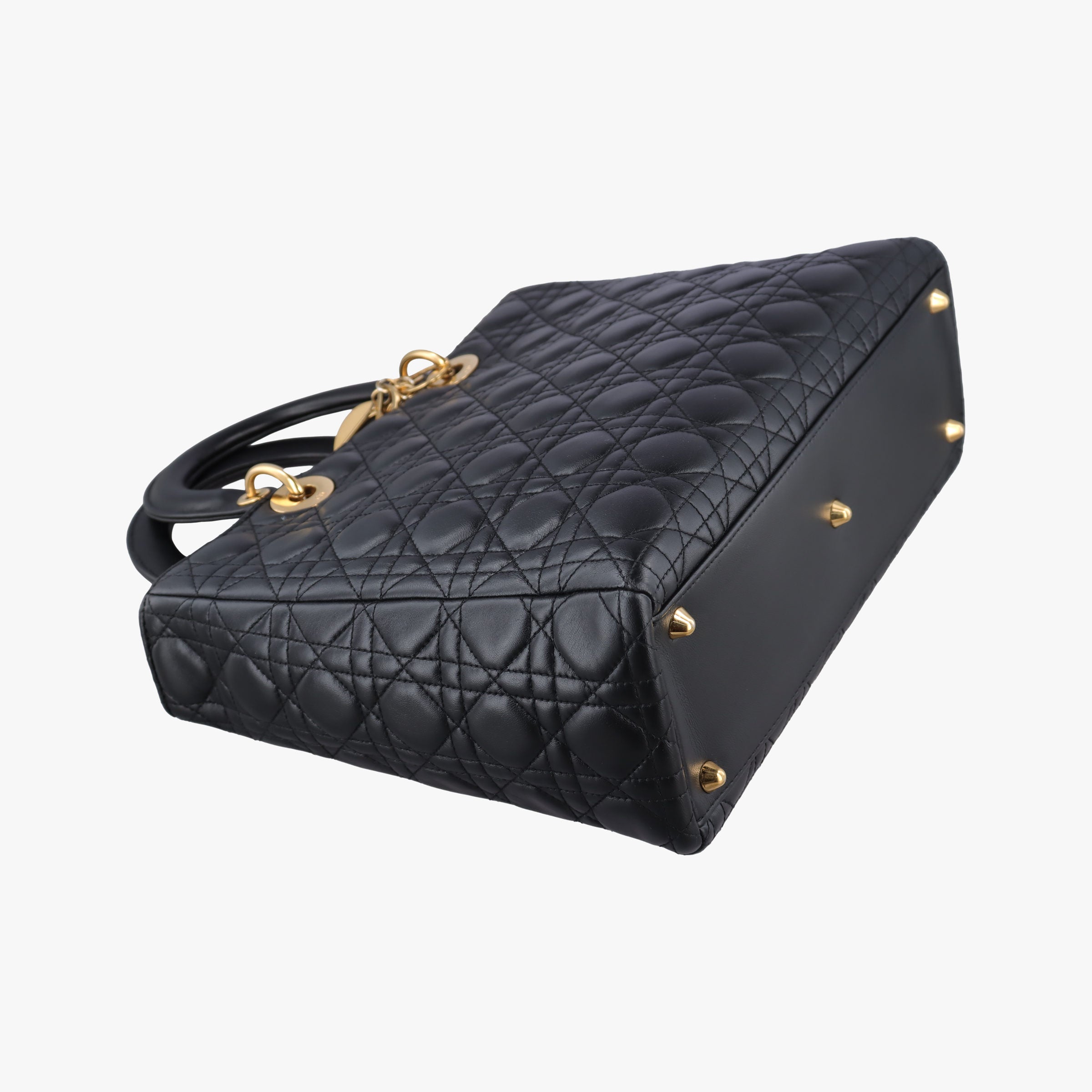 Pre-owned Christian Dior Lady Dior Black lambskin  handbag | stylenewstar