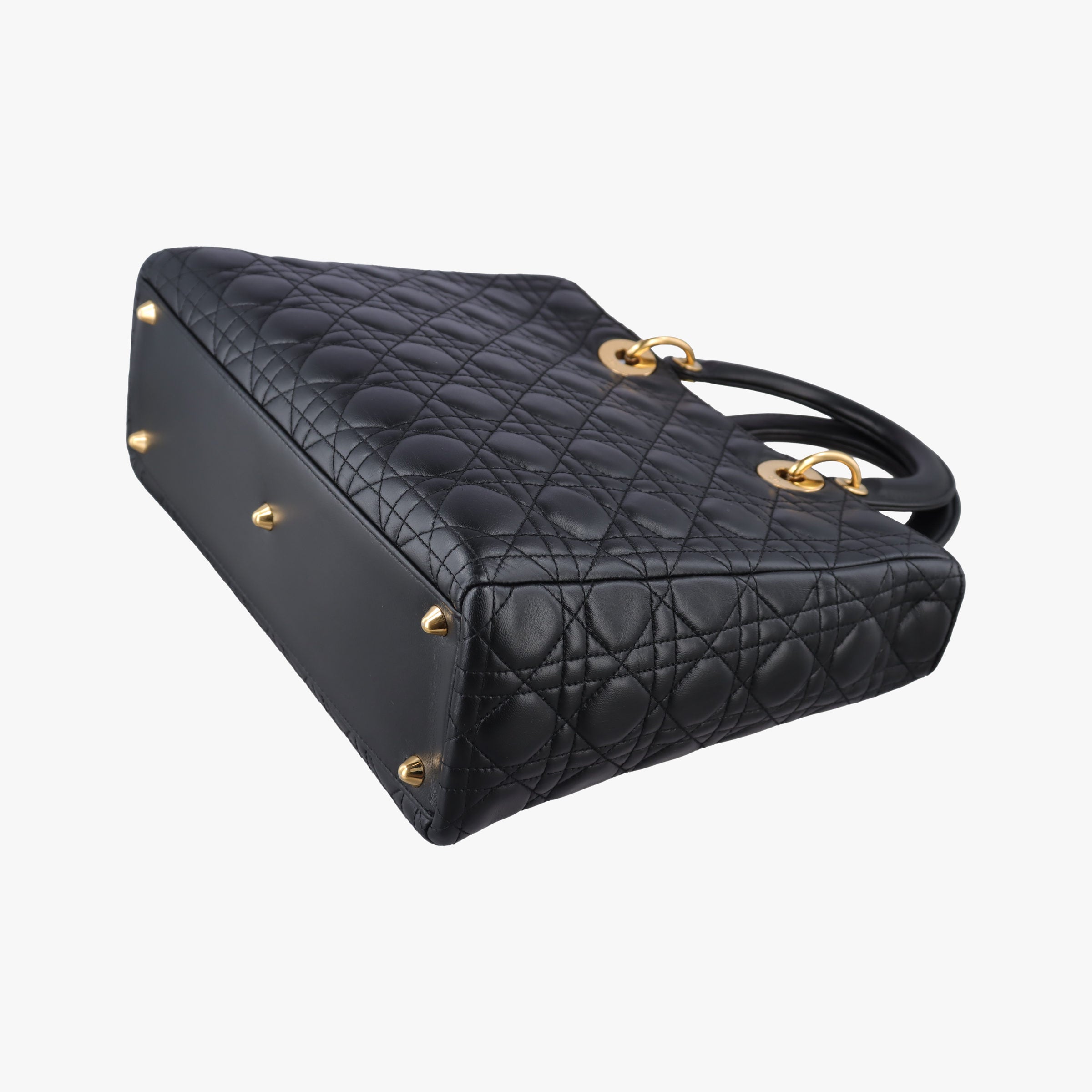 Pre-owned Christian Dior Lady Dior Black lambskin  handbag | stylenewstar