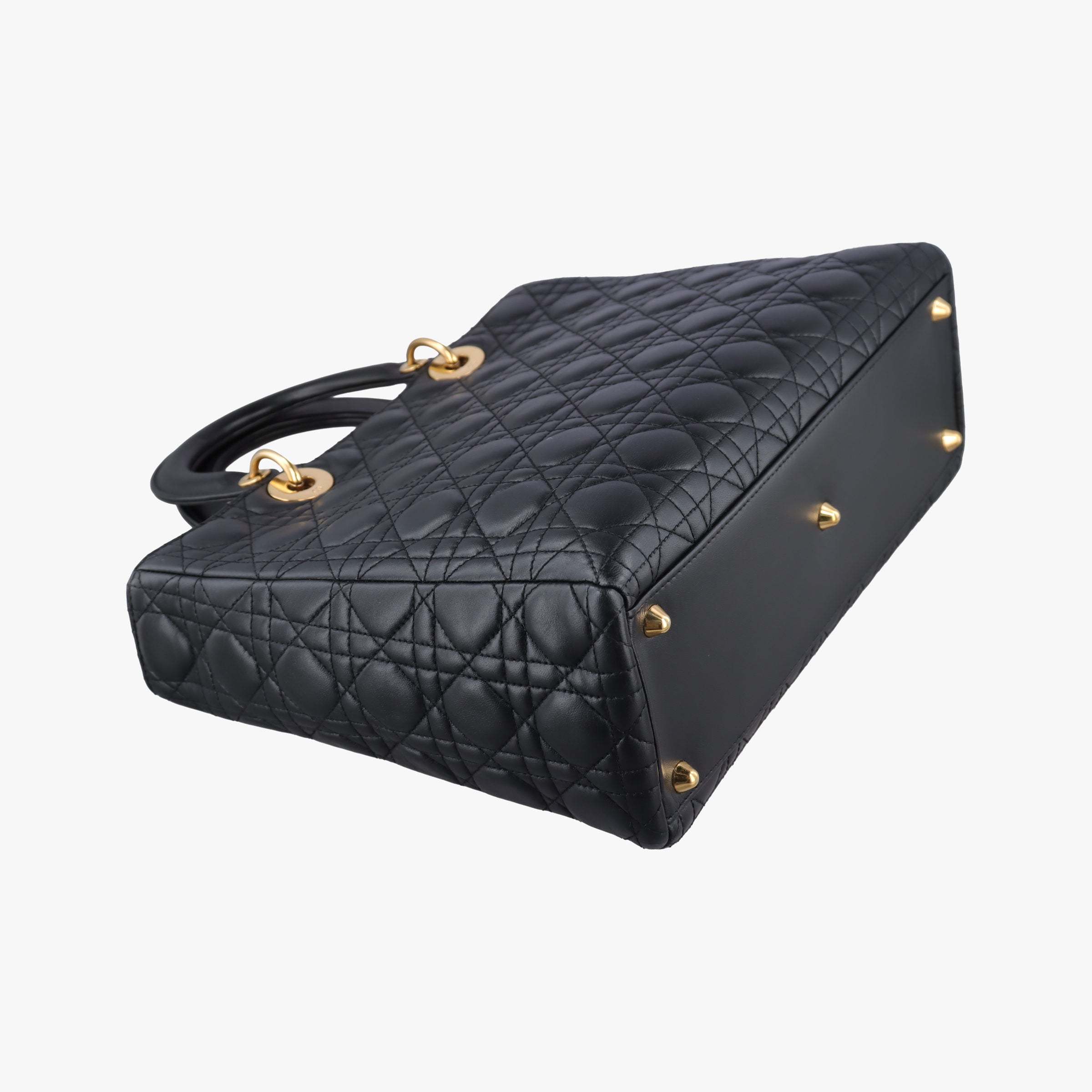 Pre-owned Christian Dior Lady Dior Black lambskin  handbag | stylenewstar