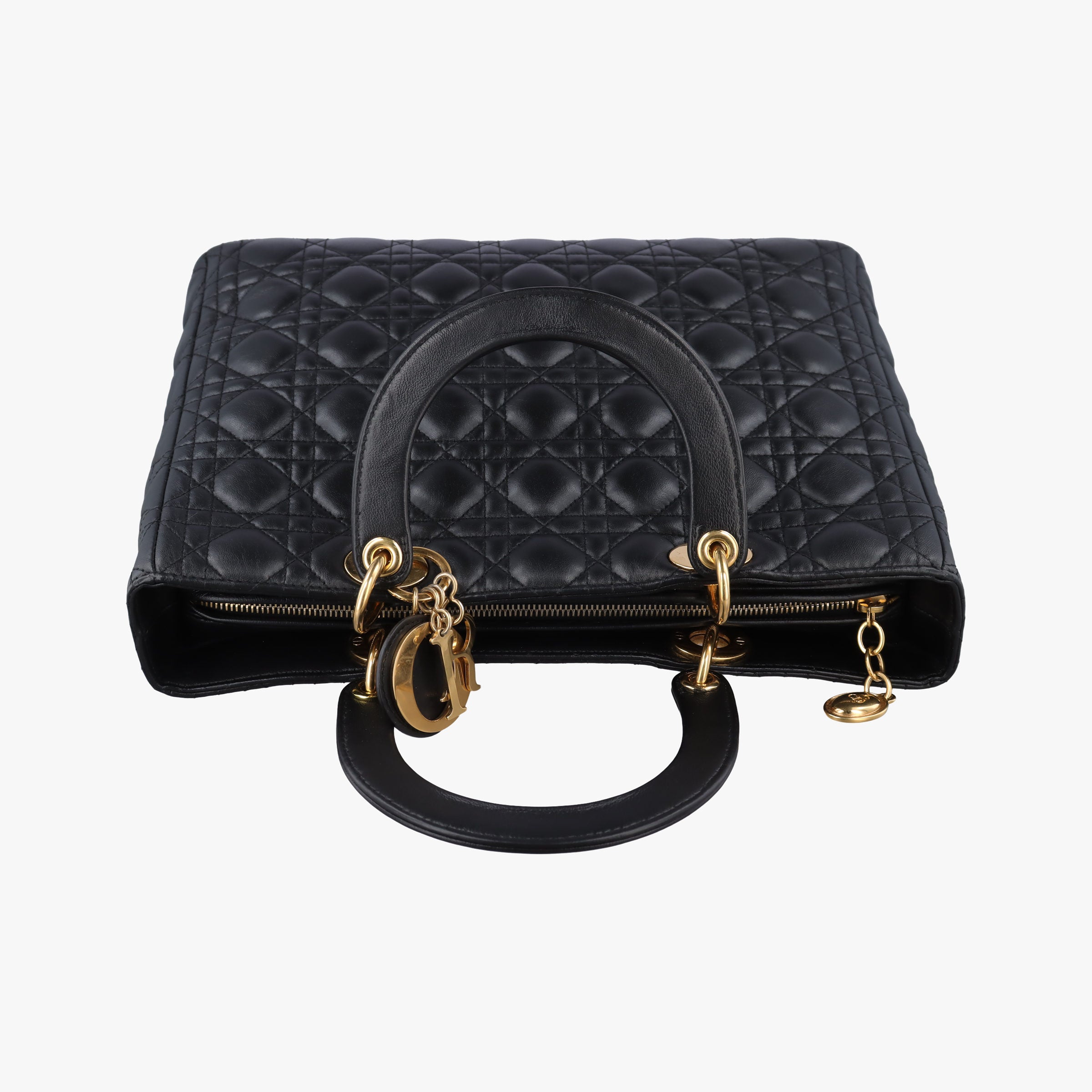 Pre-owned Christian Dior Lady Dior Black lambskin  handbag | stylenewstar