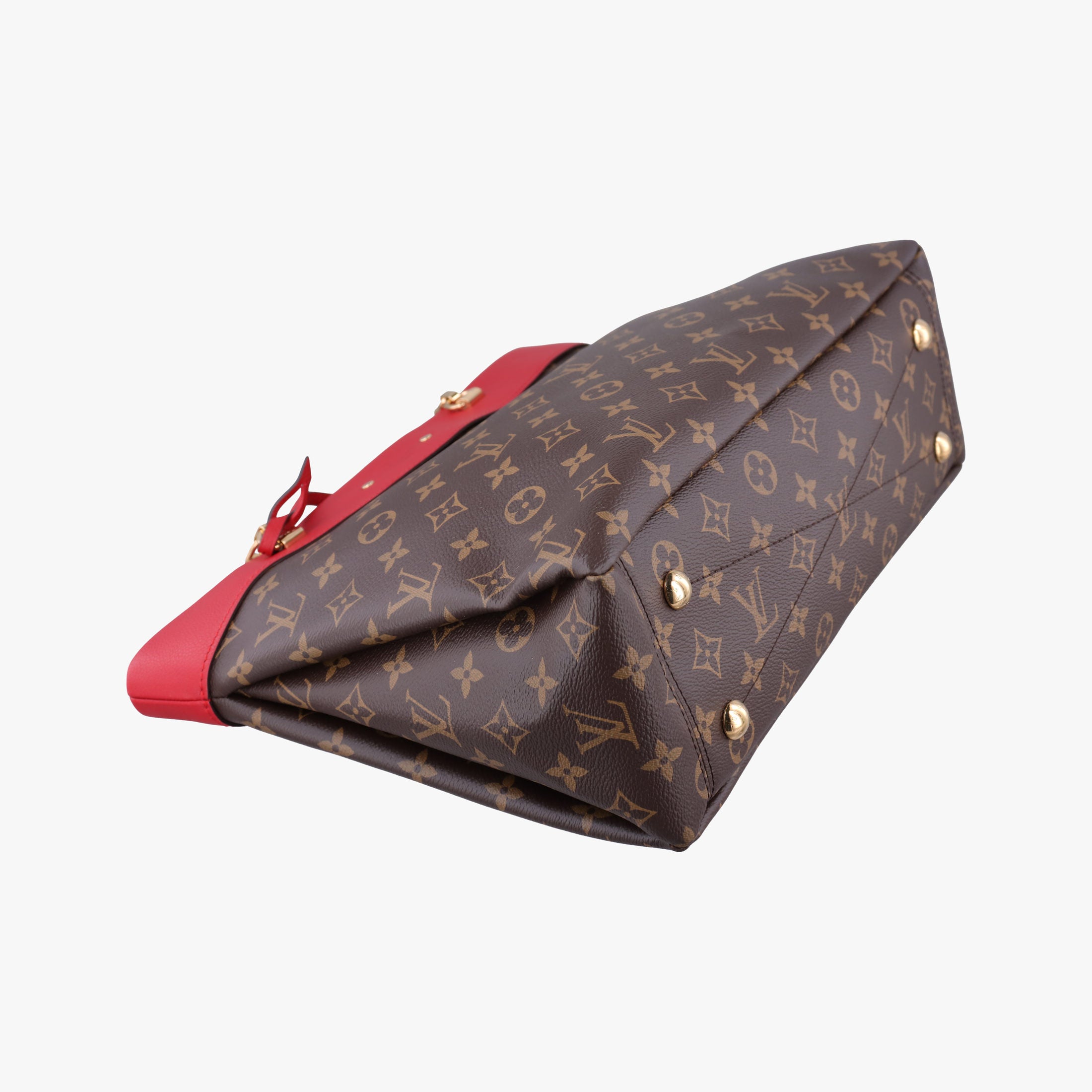 Pre-owned Louis Vuitton PALLAS SHOPPER Brown×CERISE Monogram Canvas×calf leather M51197 shoulderbag | stylenewstar