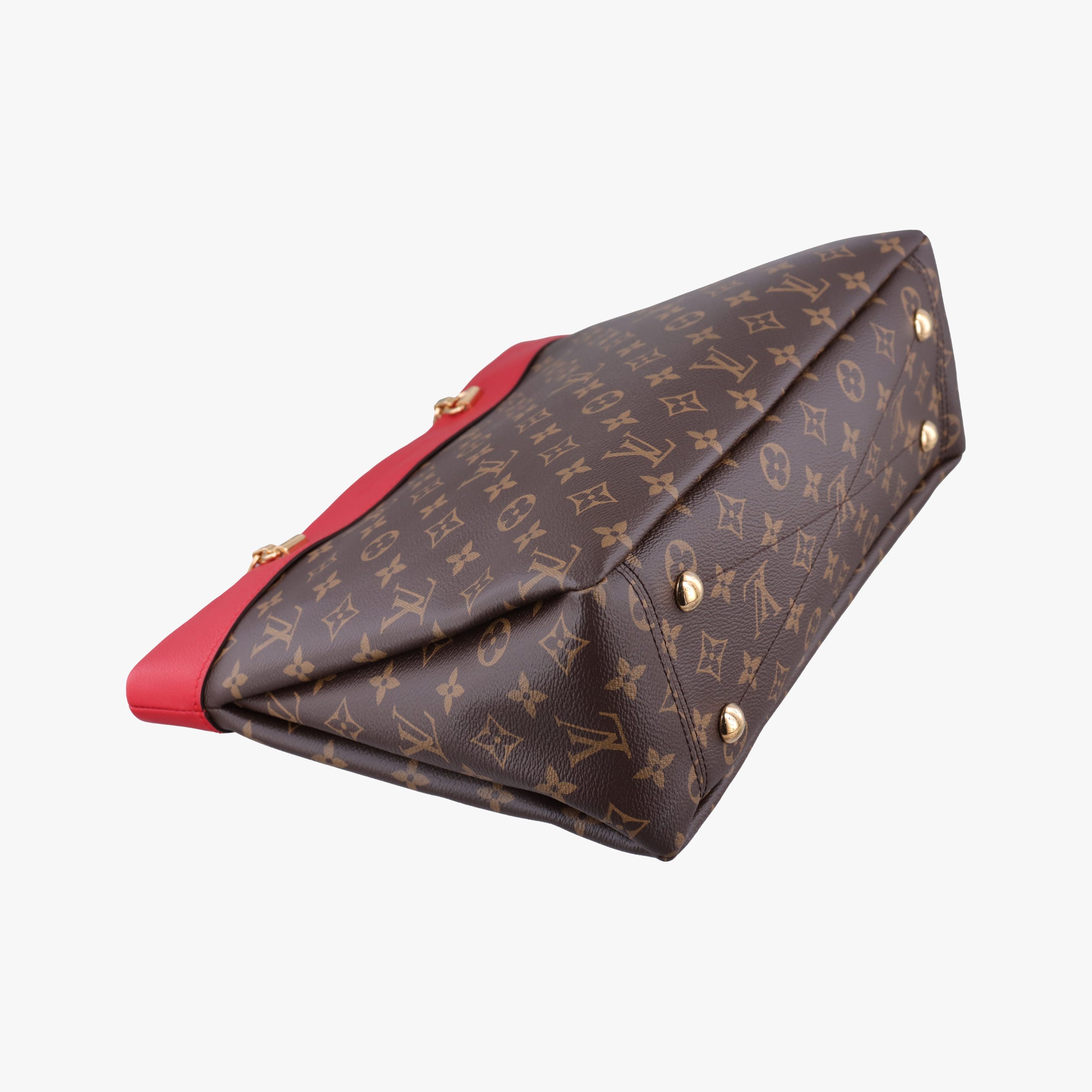 Pre-owned Louis Vuitton PALLAS SHOPPER Brown×CERISE Monogram Canvas×calf leather M51197 shoulderbag | stylenewstar