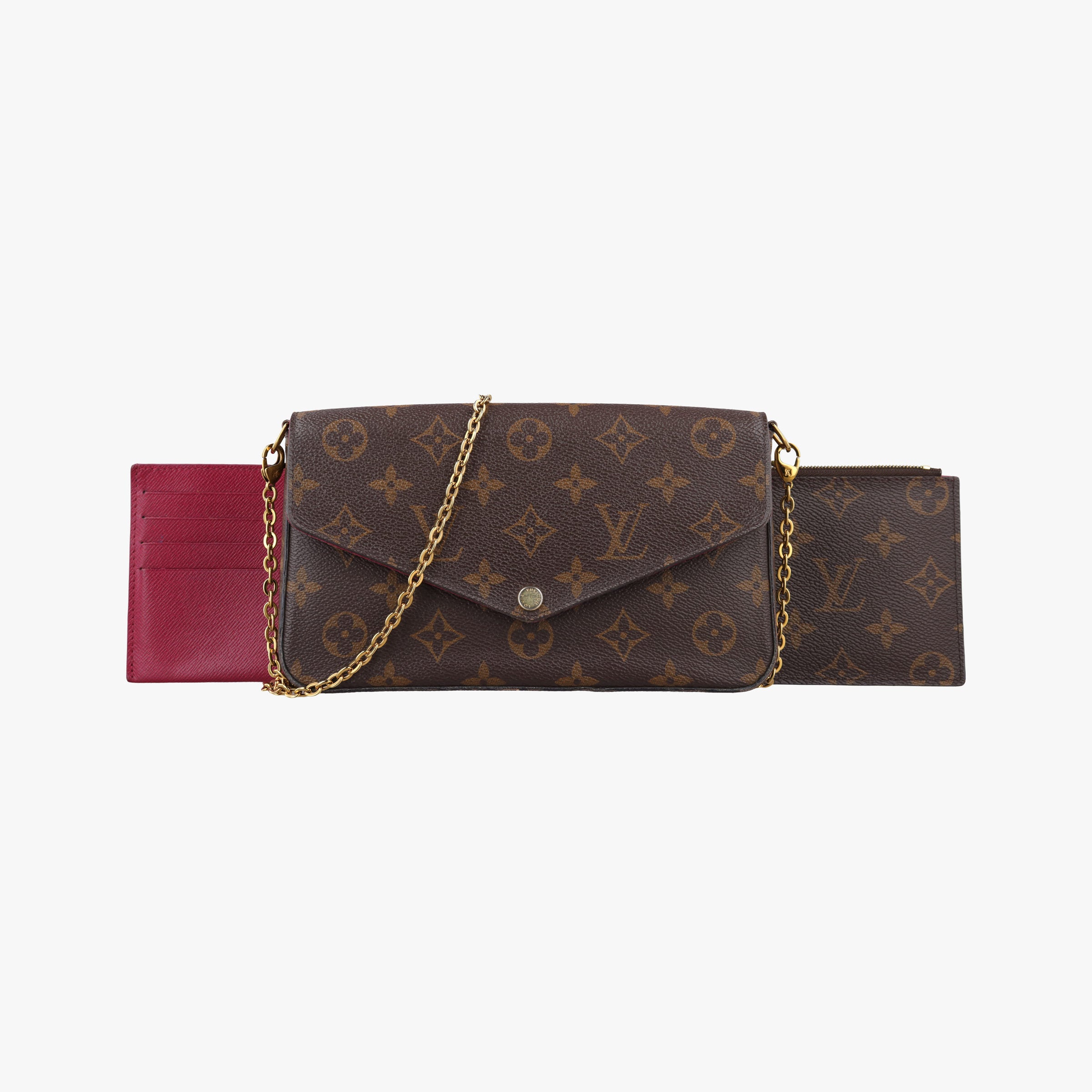 Pre-owned Louis Vuitton Pochette Felicie Brown Monogram Canvas M61276 shoulderbag | stylenewstar