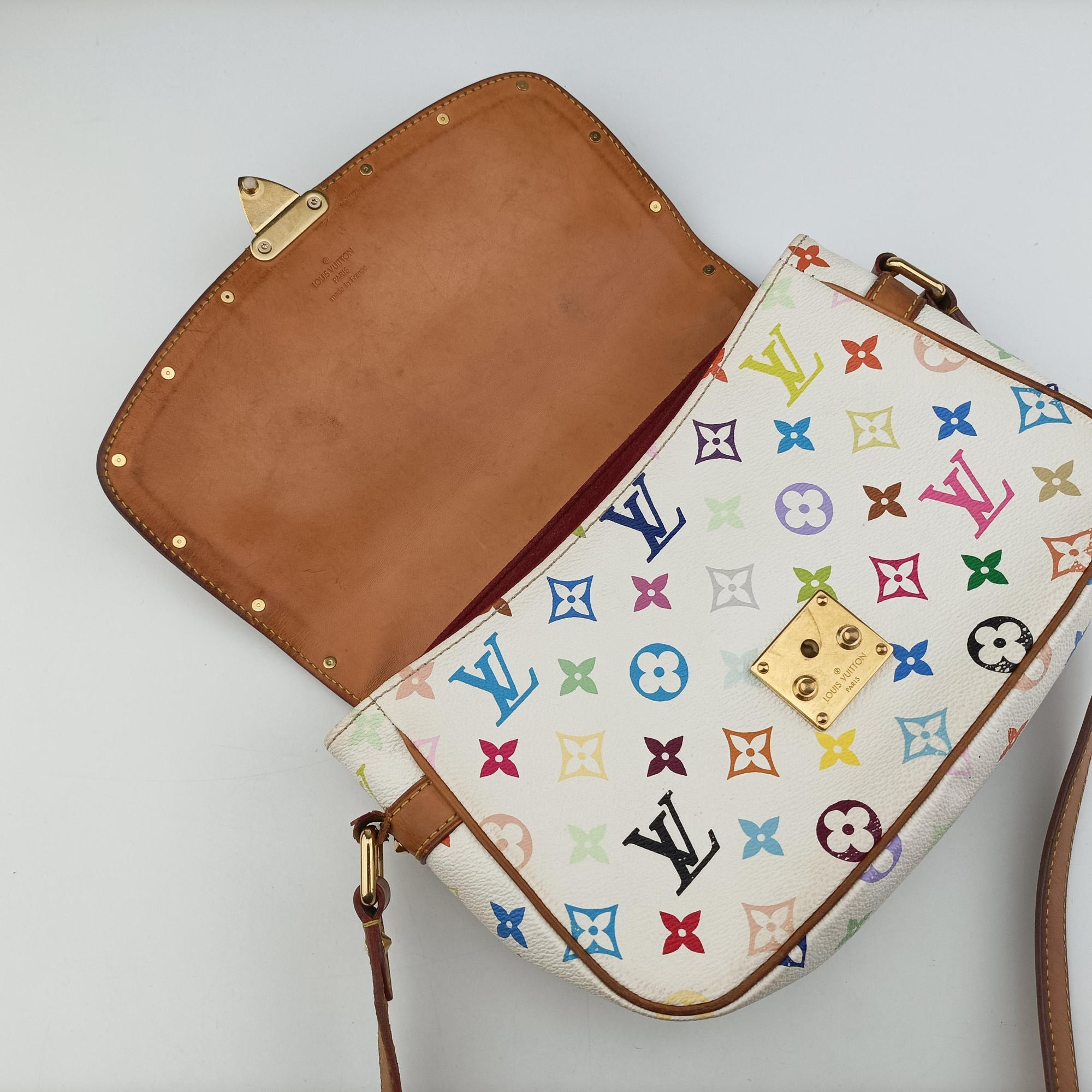 Vintage Louis Vuitton SOLOGNE white Monogram Multicolor M92661 shoulderbag | stylenewstar